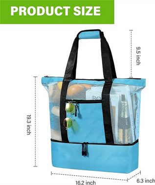 Hiwest Strandtasche Extra große Strandtasche aus Mesh mit abnehmbarem Strandkühler