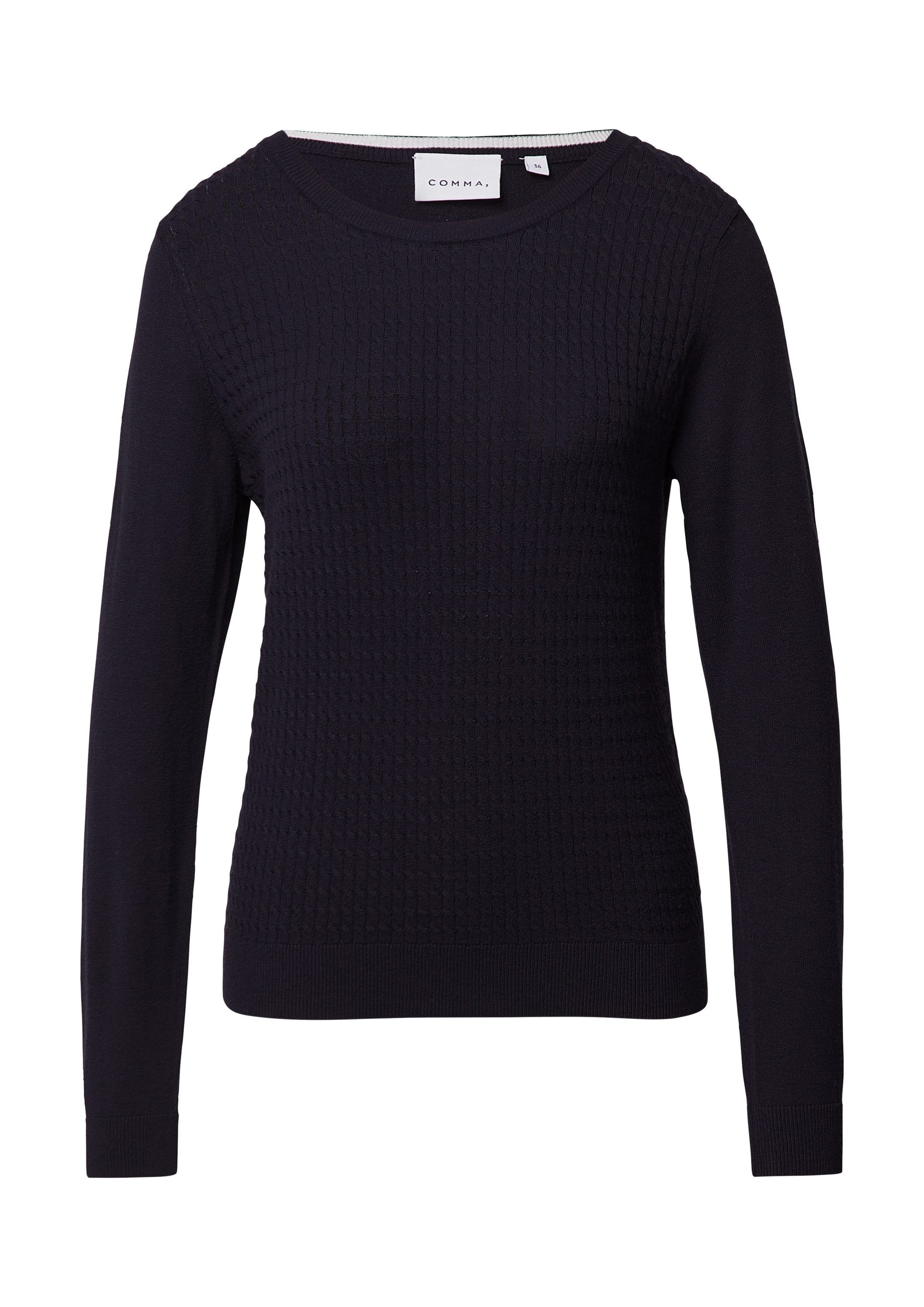 comma Longpullover Strickpullover Strickpullover aus Viskosemix günstig online kaufen