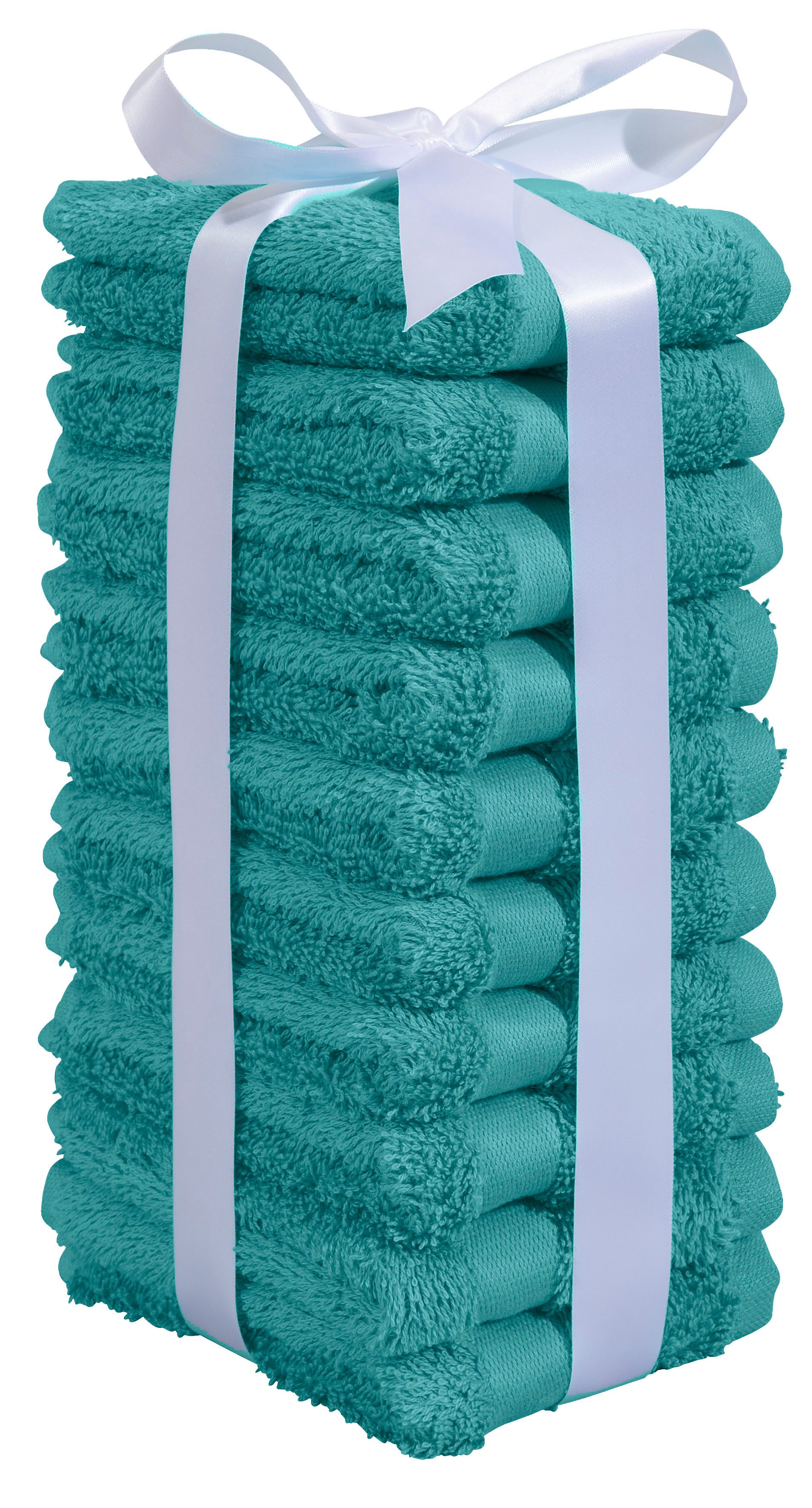 OTTO home Waschlappen Vanessa, 10 Seiftücher, 30x30cm, in Standard- und Premium-Qualität, (Set, 10-St), Handtücher mit Bordüre, 100% Baumwolle, einfarbig, weich