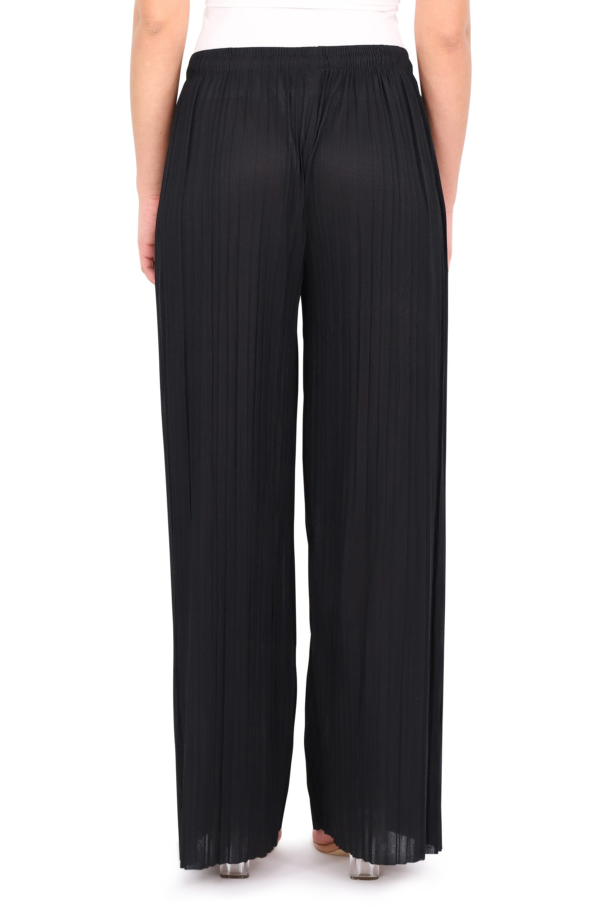 malito more than fashion Palazzohose Damen Plissee-Hose 883 Plissee Schlupfhose mit elastischem Bund 883