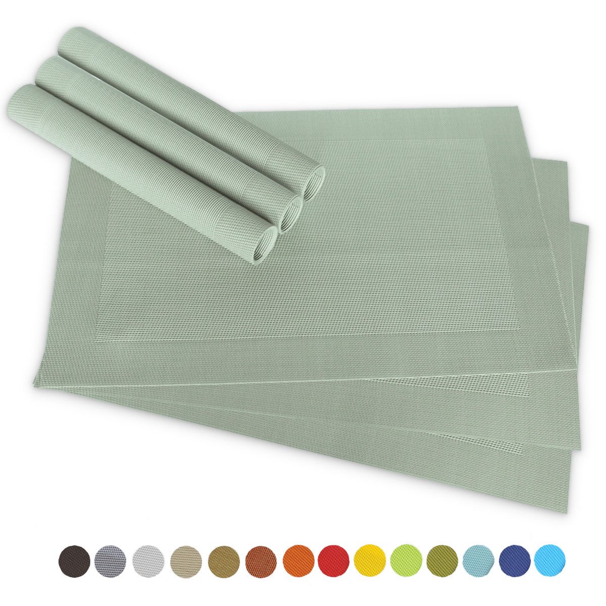 matches21 HOME & HOBBY Platzset Tischsets BORDA 6er Set Pastell-grün als Ti günstig online kaufen