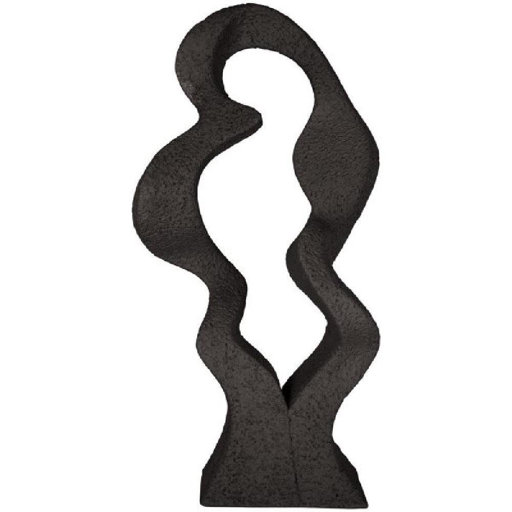 Present Time Skulptur Statue Abstract Art Wave Polyresin Black