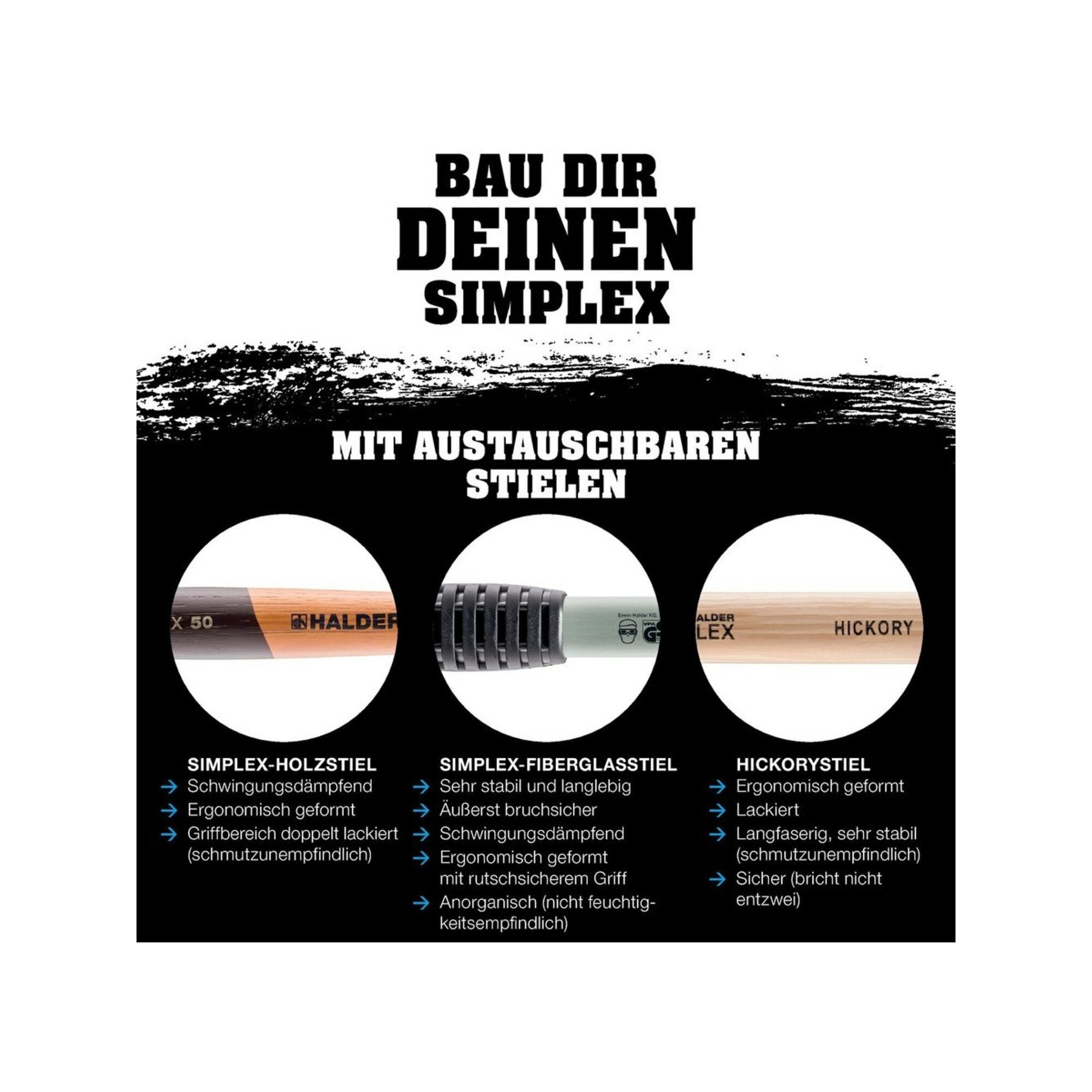 HALDER Gartenhacke Halder SIMPLEX-Schonhammergehäuse ohne Einsätze, ohne Stiel 50G mm