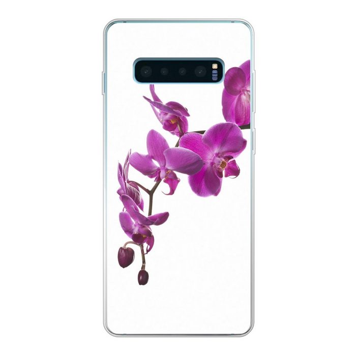 MuchoWow Handyhülle Orchidee vor weißem Hintergrund Phone Case Handyhülle Samsung Galaxy S10 Lite Silikon Schutzhülle