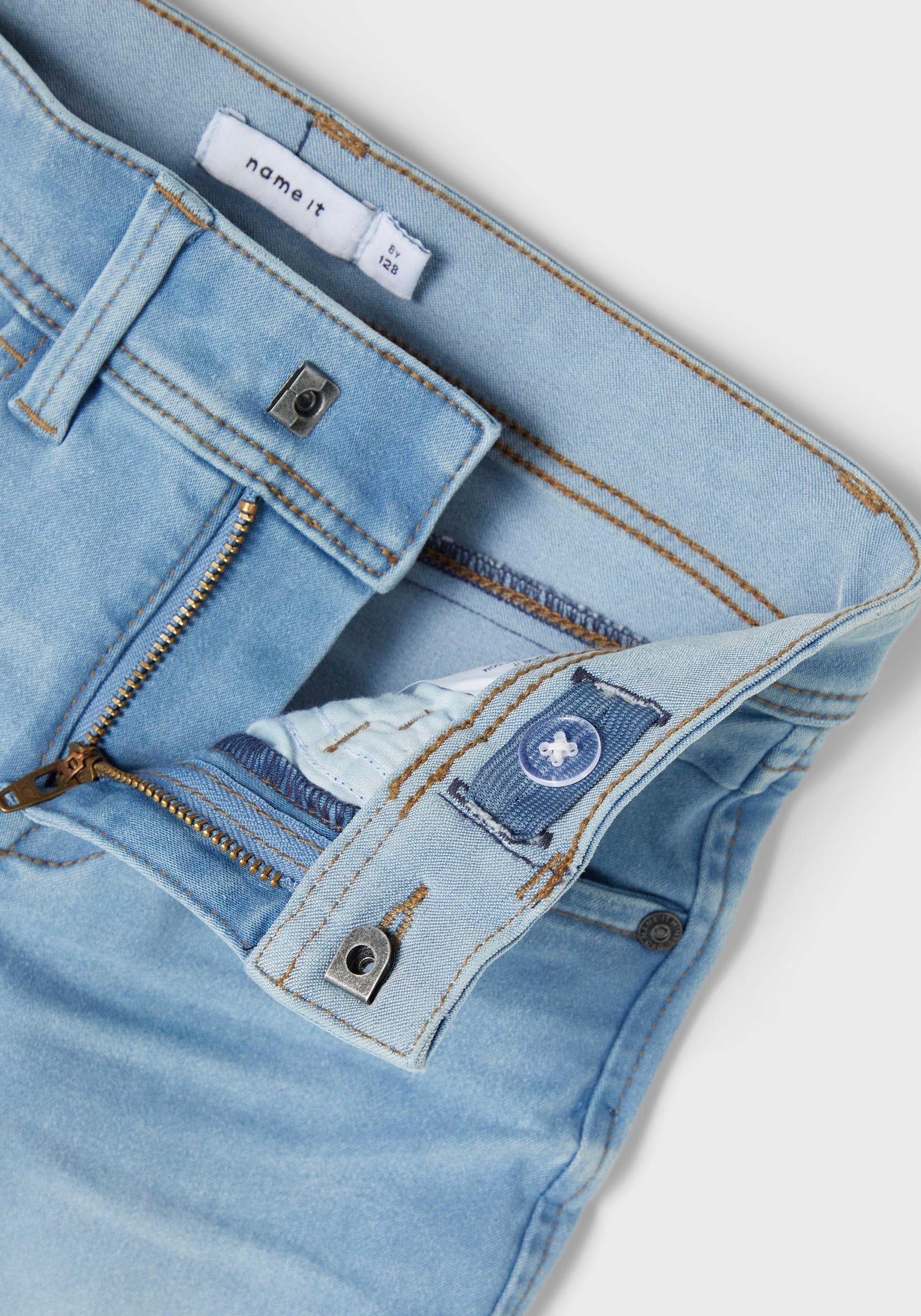 Name It Jeansshorts NKMSILAS SLIM DNM L SHORT Baumwollmischung, Stretch, Umschlagsaum