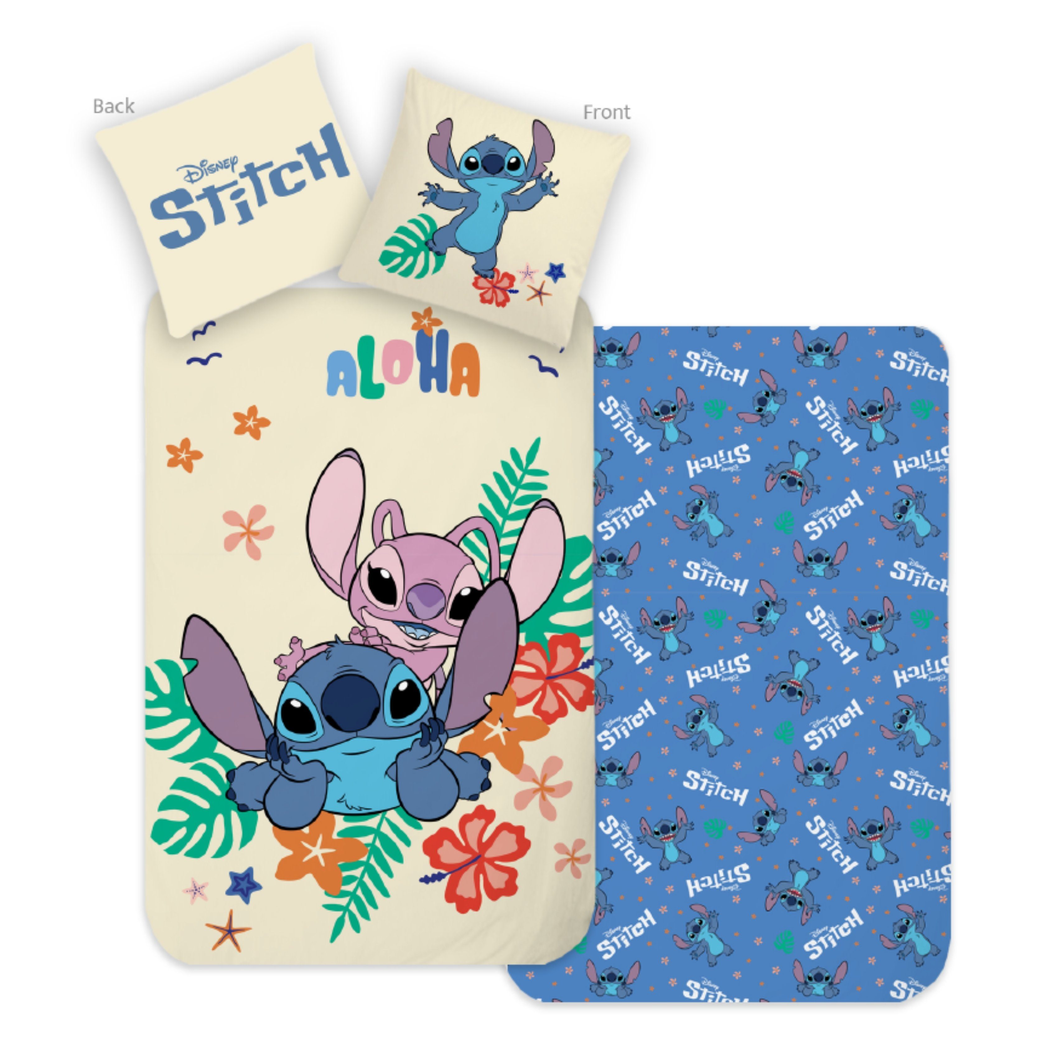 MTOnlinehandel Bettwäsche Lilo & Stitch 135x200 + 80x80 cm, 100 % Baumwolle günstig online kaufen