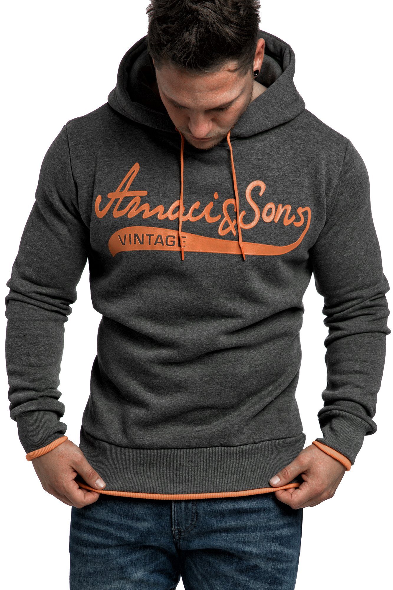 Amaci&Sons Kapuzenpullover MENIFEE Kapuzenpullover Herren Basic Kontrast Sw günstig online kaufen
