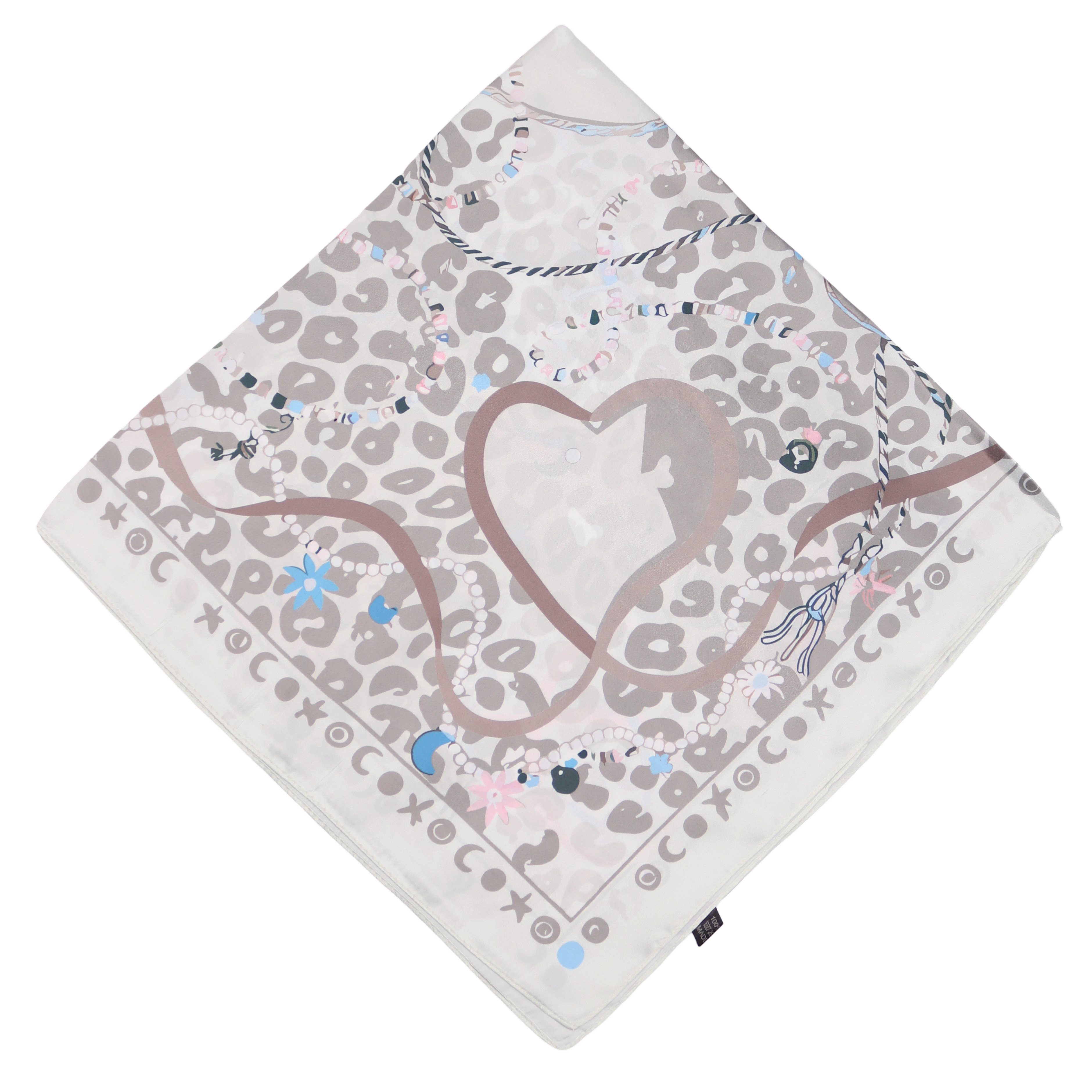 MIRROSI Nickituch Damen Halstuch mit Leo-Herz Print, aus 100% Viskose, (70x70 cm, Herbstfarbe), Damen Halstuch deal für Frühling,Sommer, Herbst