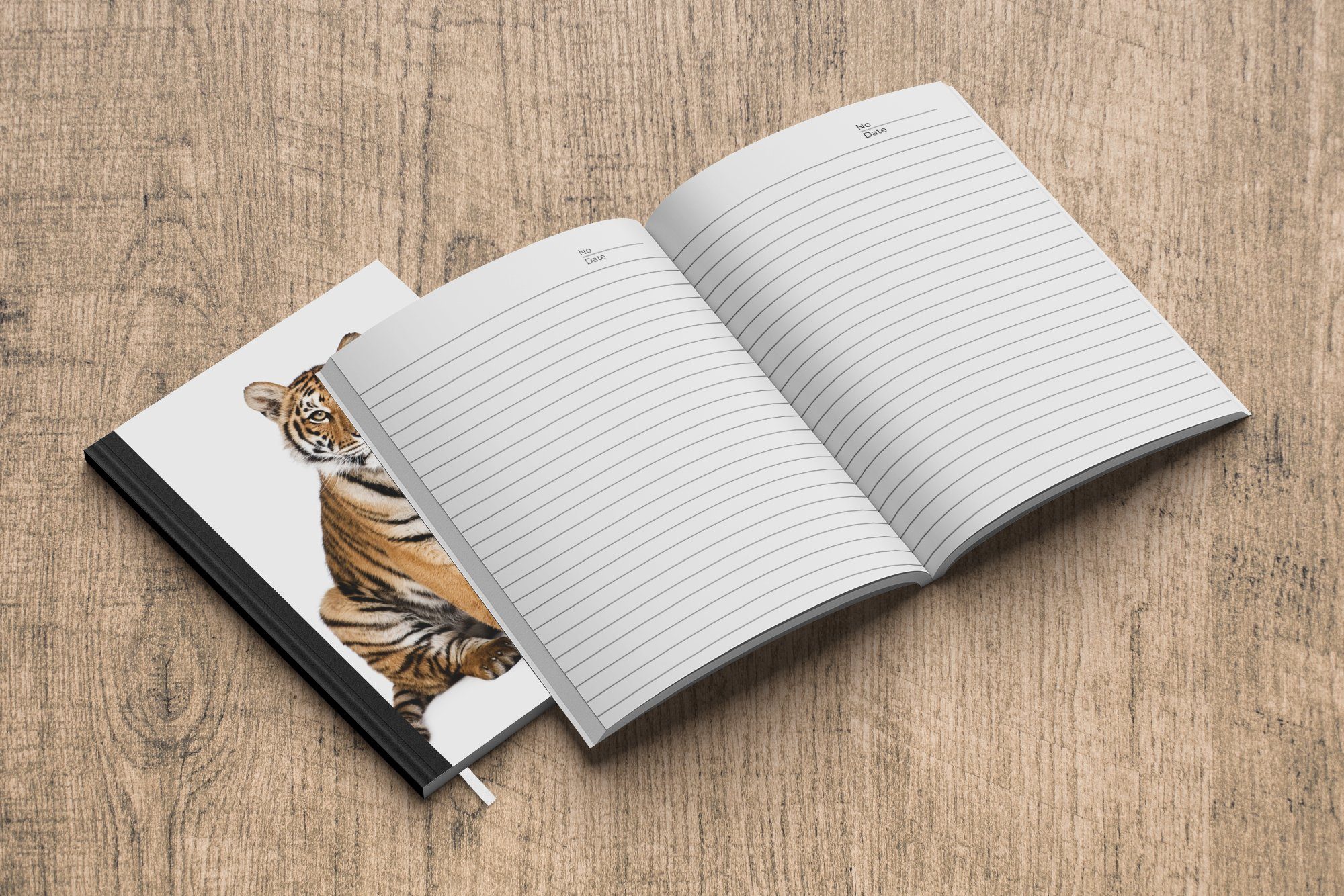 Haushaltsbuch - Weiß Kinder, Notizbuch 98 Jungen - - MuchoWow Journal, Seiten, Merkzettel, Notizheft, A5, - Tiere Tagebuch, Tiger