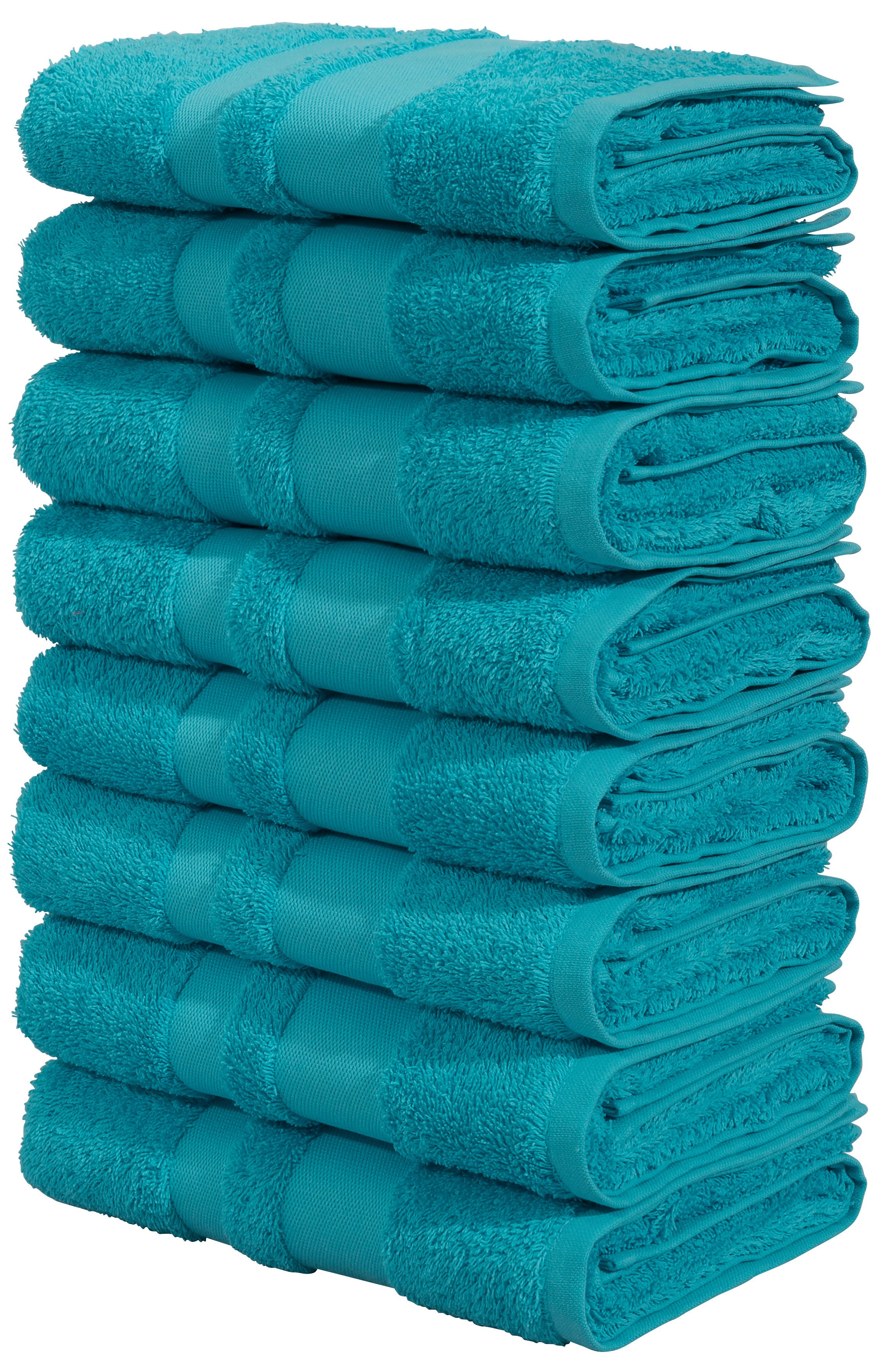 OTTO home Handtücher Vanessa, als Set und Serie erhältlich, 8 Handtücher, 50x100cm, Walkfrottee (Set, 8-St), Handtücher mit Bordüre, 100% Baumwolle, einfarbig, weich. Reduzierter Preis € 35,14. Unverbindliche Preisempfehlung € 99,99