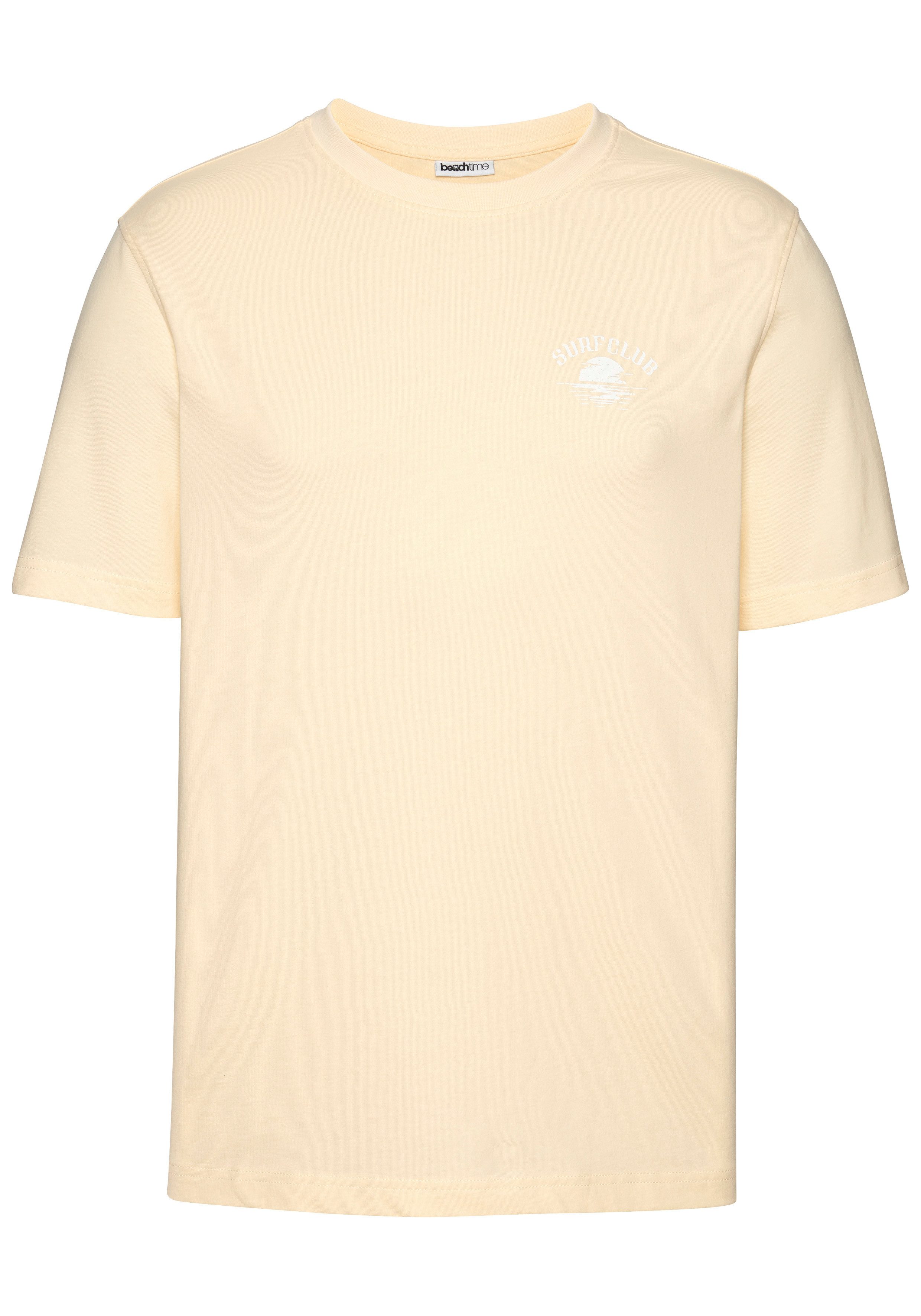 Beachtime T-Shirt, Printshirt Kurzarm, mit stylischem Print, Rundhalsausschnitt, aus Baumwolle. € 14,99