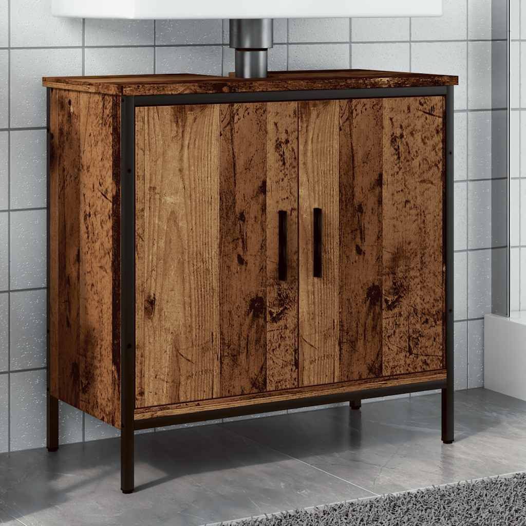 vidaXL Badezimmerspiegelschrank Waschbeckenunterschrank Altholz-Optik 60x30x60 cm Holzwerkstoff (1-St)