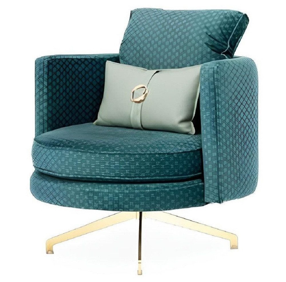 Xlmoebel Loungesessel Drehbarer grüner Loungesessel mit stilvollem Design (Sessel), Hergestellt in Europa