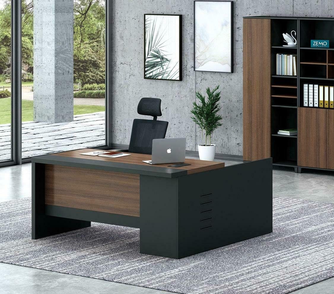 groß Home Office Chef Eckschreibtisch Möbel Tisch Eckschreibtisch, Kabelkanal JVmoebel