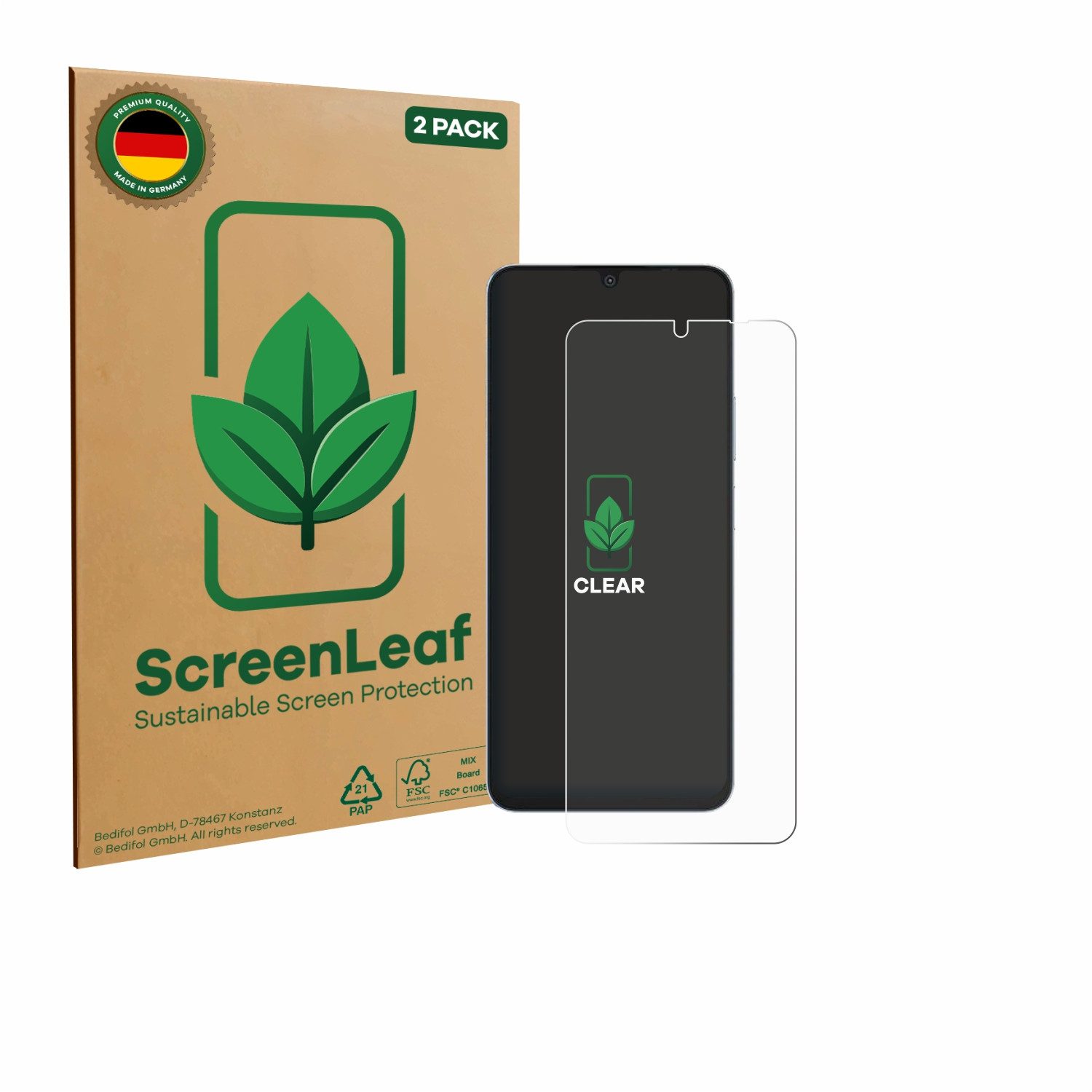 ScreenLeaf Displayschutzfolie Schutzfolie für Blackview Shark 6 5G, 2 Stück, Displayschutz Schutz Folie Klar Transparent