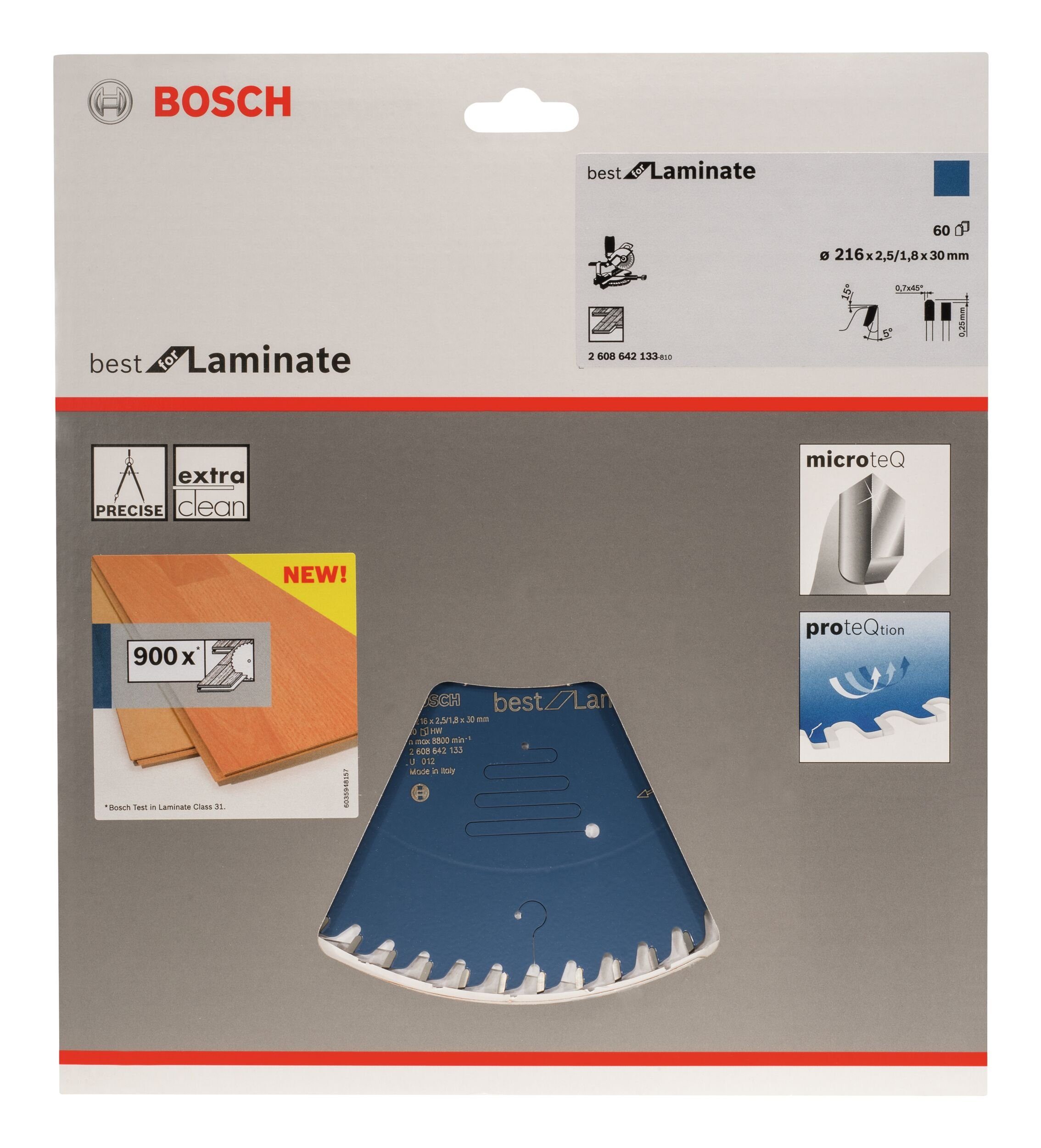 BOSCH Kreissägeblatt, Best for Laminate - x 30 60Z mm x 216 2,5