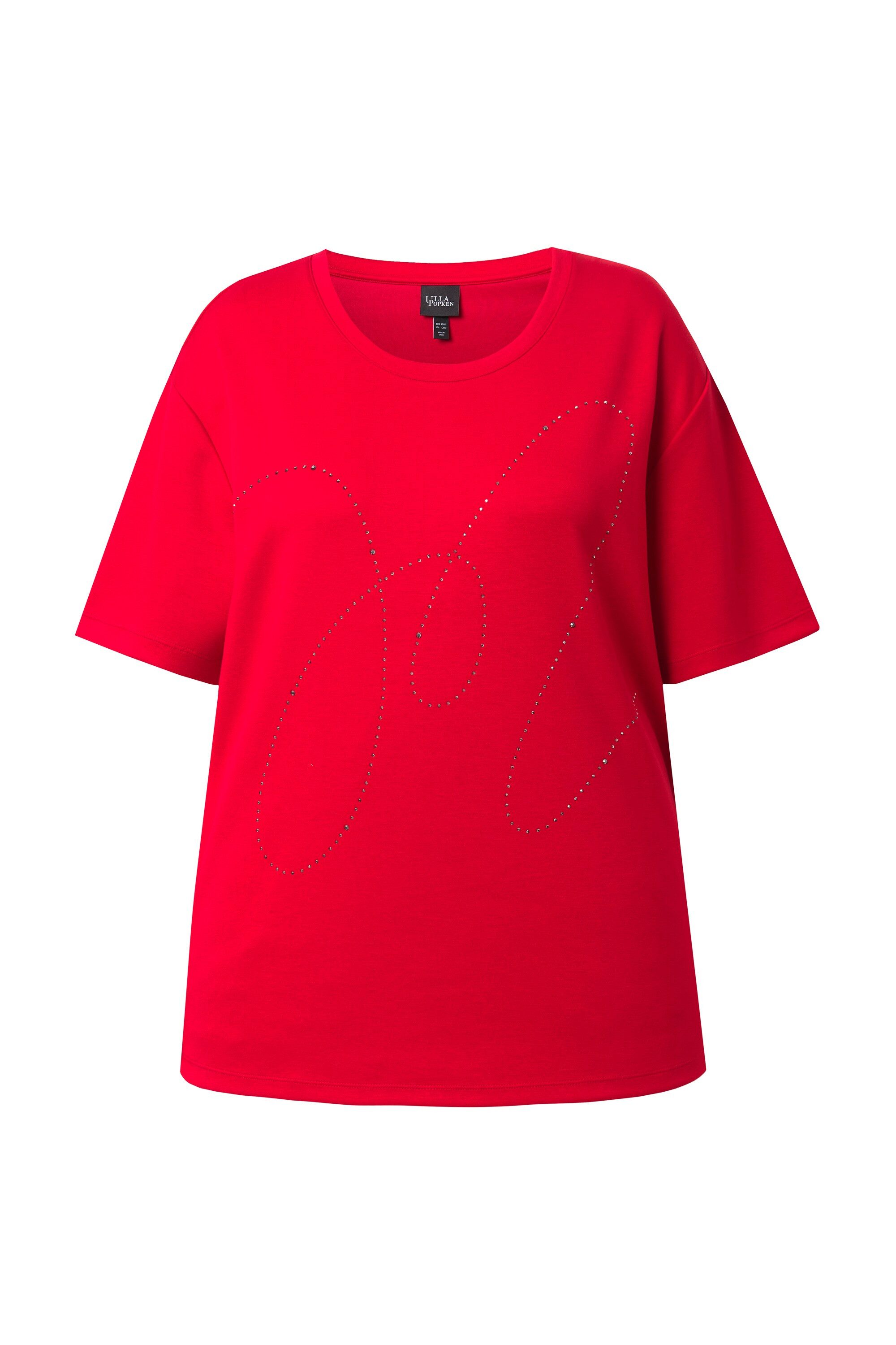 Ulla Popken Sweatshirt Sweatshirt Ziersteine Rundhals Halbarm Modalmix günstig online kaufen