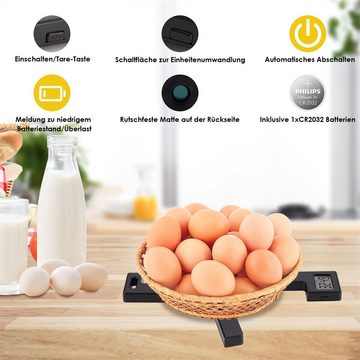 Bifurcation Küchenwaage Kompakte, zusammenklappbare digitale Küchenwaage, hochpräzise tragbare Lebensmittelwaage mit LCD-Display
