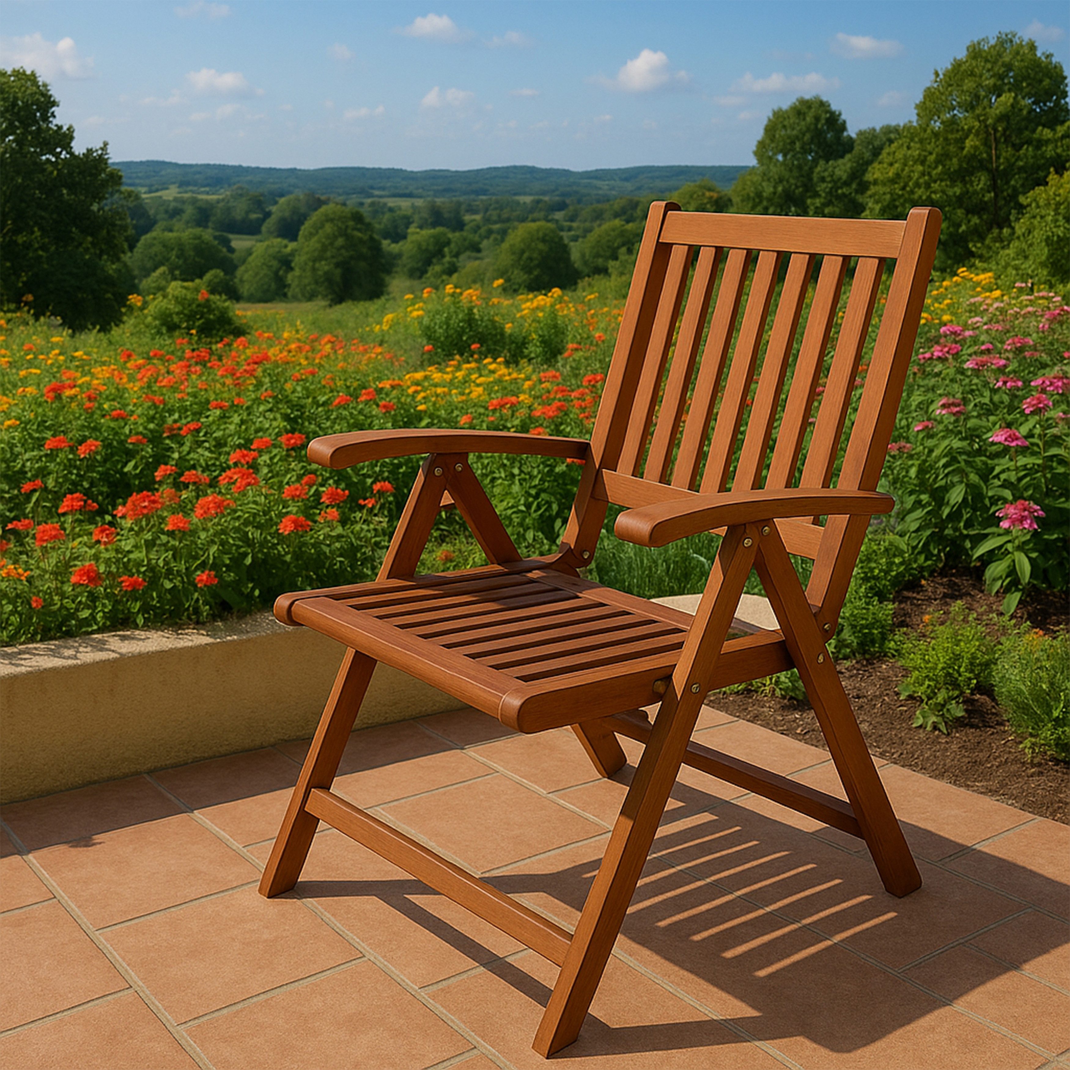 TPFGarden Gartenstuhl LAGUNA (Klappstuhl - Gartenstuhl 2-er Set- Eukalyptus geölt, FSC®-zertifiziert), Hochwertiger Outdoor Stuhl mit den Maßen (BxHxT): 58 x 10 – Bild 5 von 5
