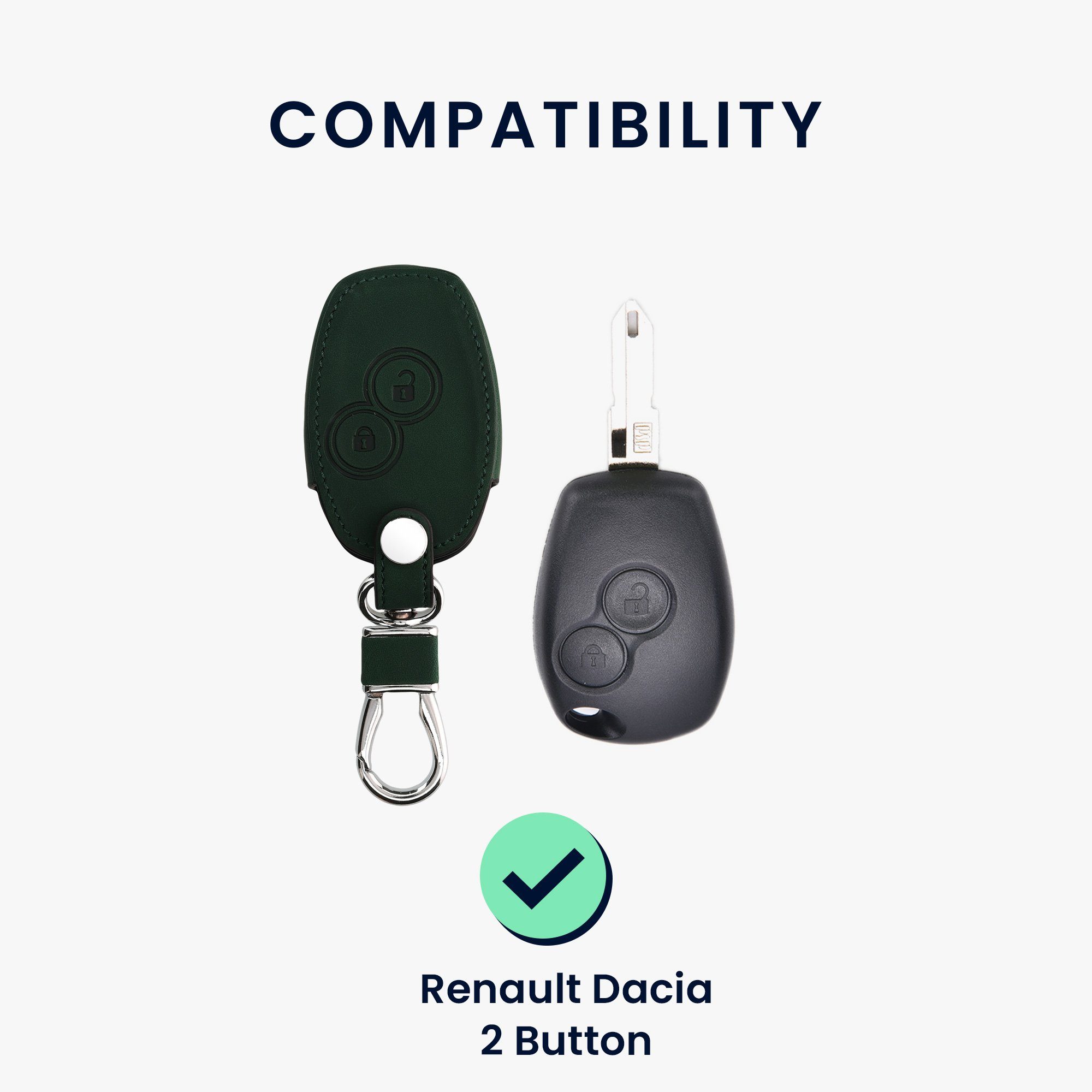 Renault Hülle kwmobile - Cover für Nubuklederoptik Schlüsselhülle Dacia, Autoschlüssel Schlüsseltasche Kunstleder Schutzhülle