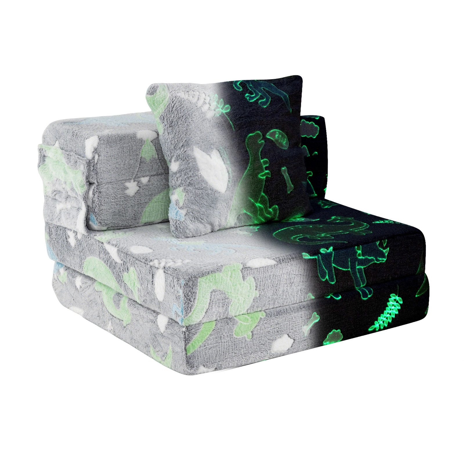 KOMFOTTEU Kindersofa, 3-in-1 Kinderschlafsofa mit Schwammpolster & abnehmbarem Bezug