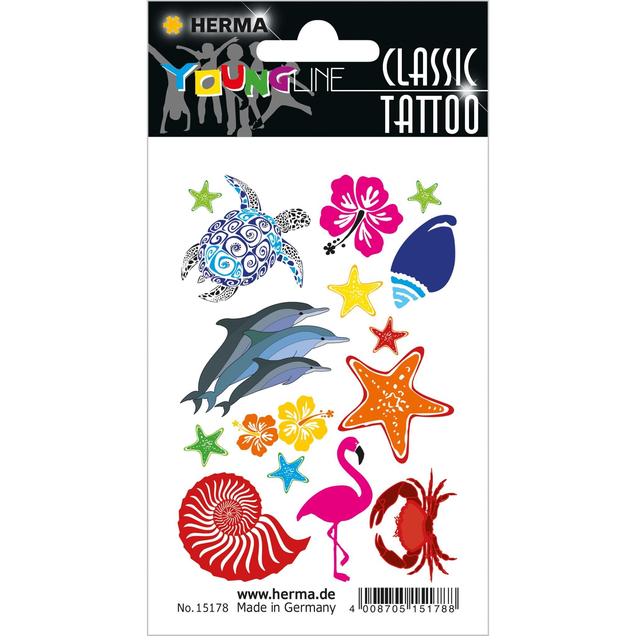 Etikettenpapier Herma Tattoo Classic Transferfolie Ocean 1 Bl 13 Tattoos