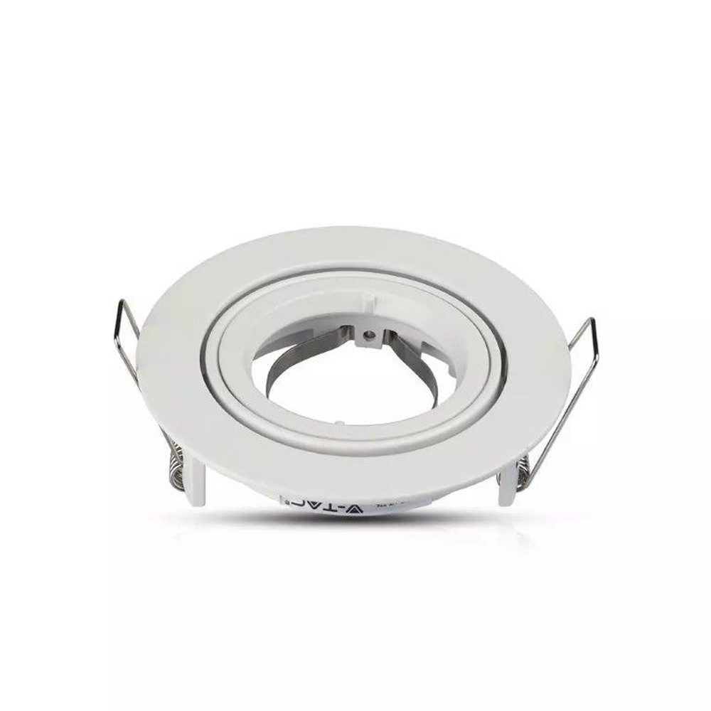 GTV LED Einbaustrahler Alu Einbaurahmen Rahmen Einbauring Weiß Schwenkbar Ø 95mm für GU10, GU10 MR16 weißer Rahmen Außendurchmesser Ø98mm Lochmaß Ø80 mm