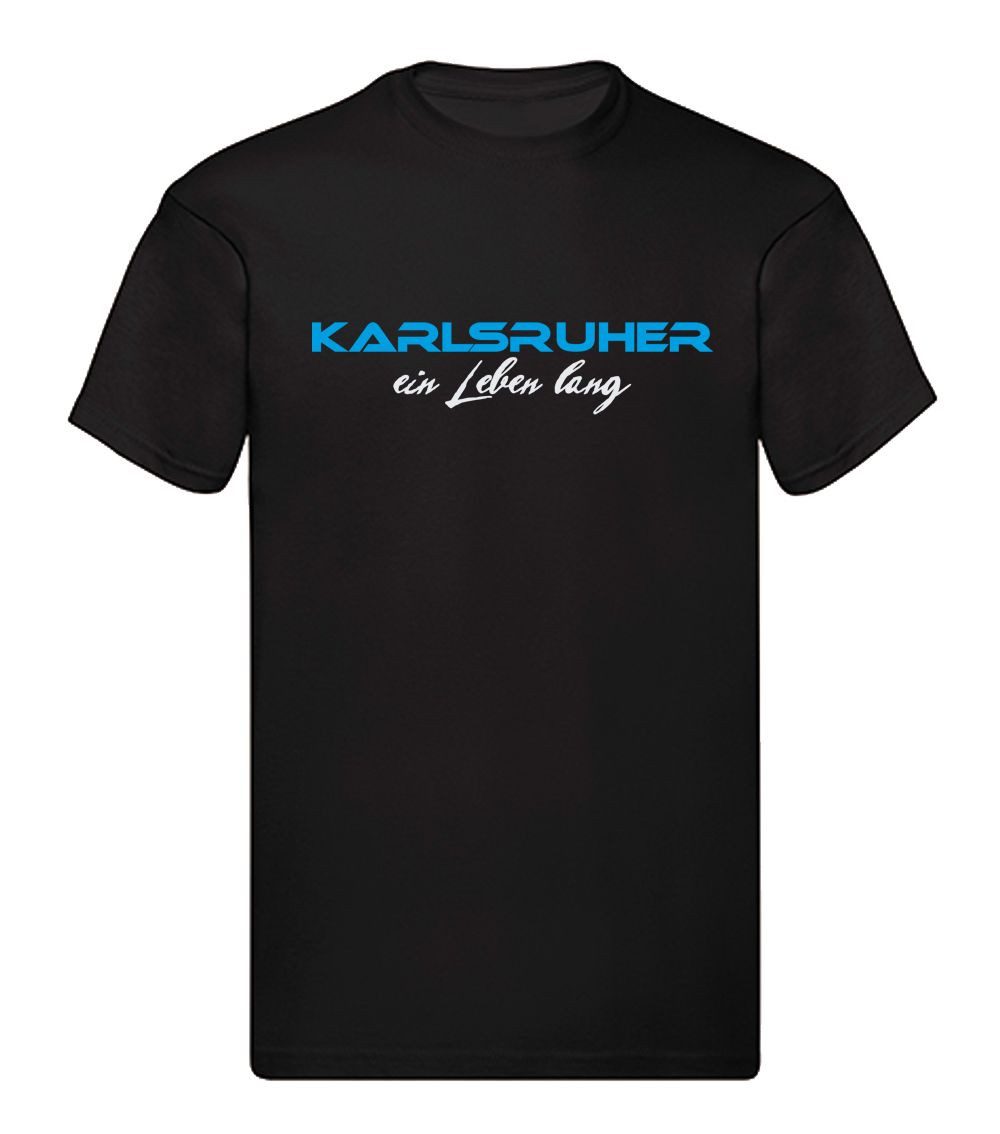 G-graphics T-Shirt Karlsruher ein Leben lang (1-tlg) Herren T-Shirt mit einem Motiv für den echten Fan
