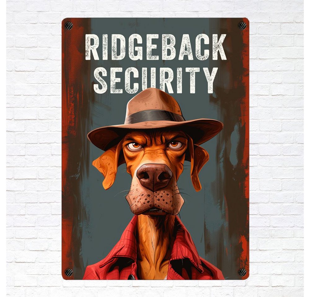 Thumbnail - Cadouri Warnschild Hundewarnschild RIDGEBACK SECURITY - Hinweisschild mit Hunderasse, (Securityschild für den Hundehaush...