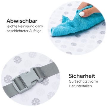 Fillikid Wickelkommode Exklusiv Circle - Grau, Baby Wickelkombi Wickelkommode Wickeltisch klappbar mit Fächern