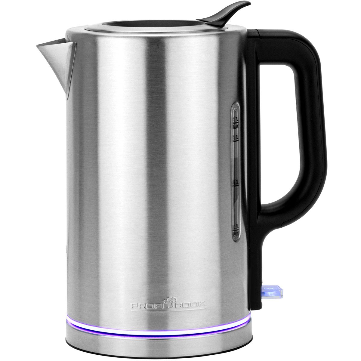 ProfiCook Wasserkocher PC-WKS 1321, 1,7L, blaue Beleuchtung, 2200W, Einhandbedienung