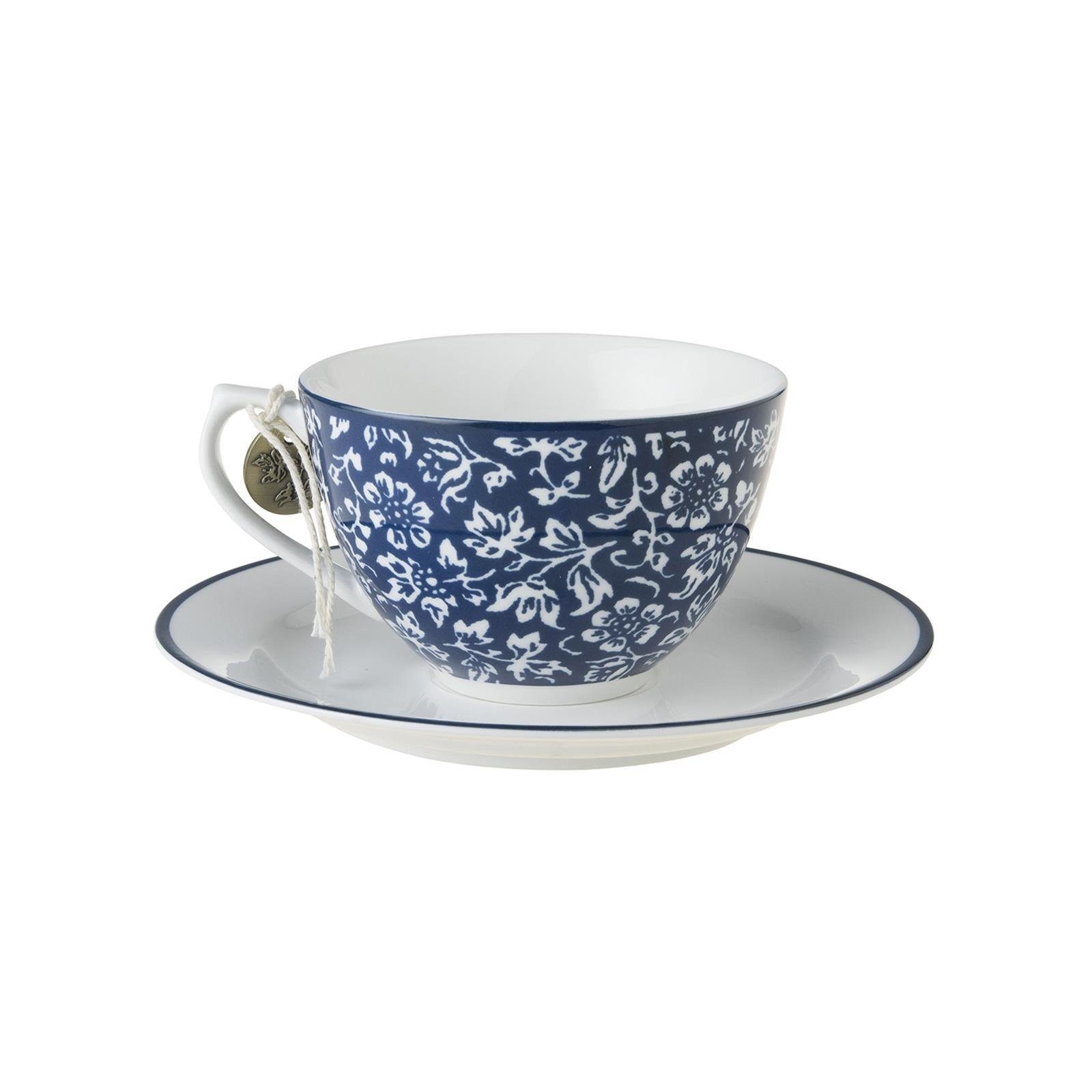 LAURA ASHLEY Tasse Cappuccino Tasse und Untertasse Blueprint Sweet Allysum (2-teilig)