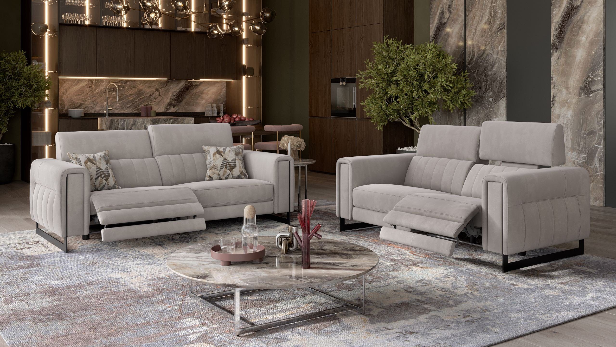 Sofanella 2-Sitzer Stoff LESINA, Relaxsofa, Designsofa, Designer Couch, Italienisches Sofa, 2er Sofa