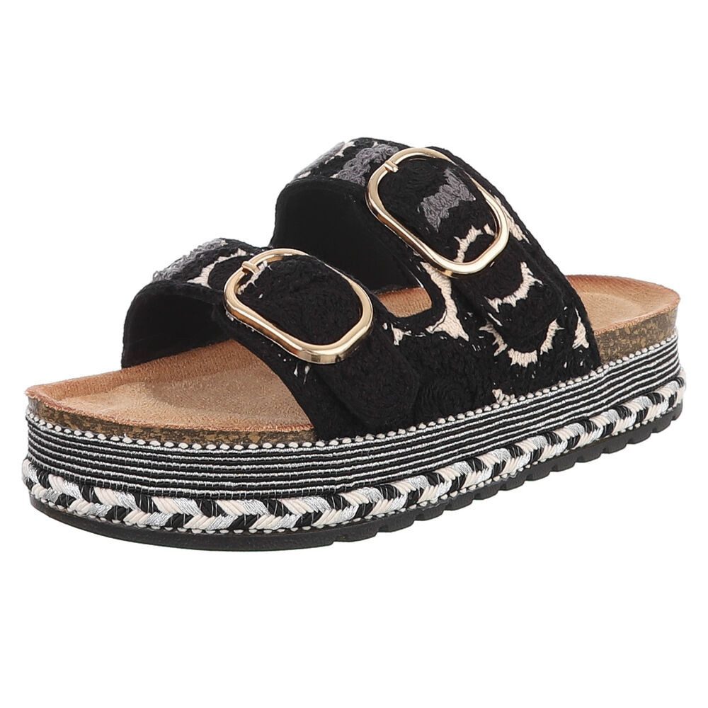 Bequeme Damen Sandalen mit verstellbaren Riemen und Plateau Plateausandaletten