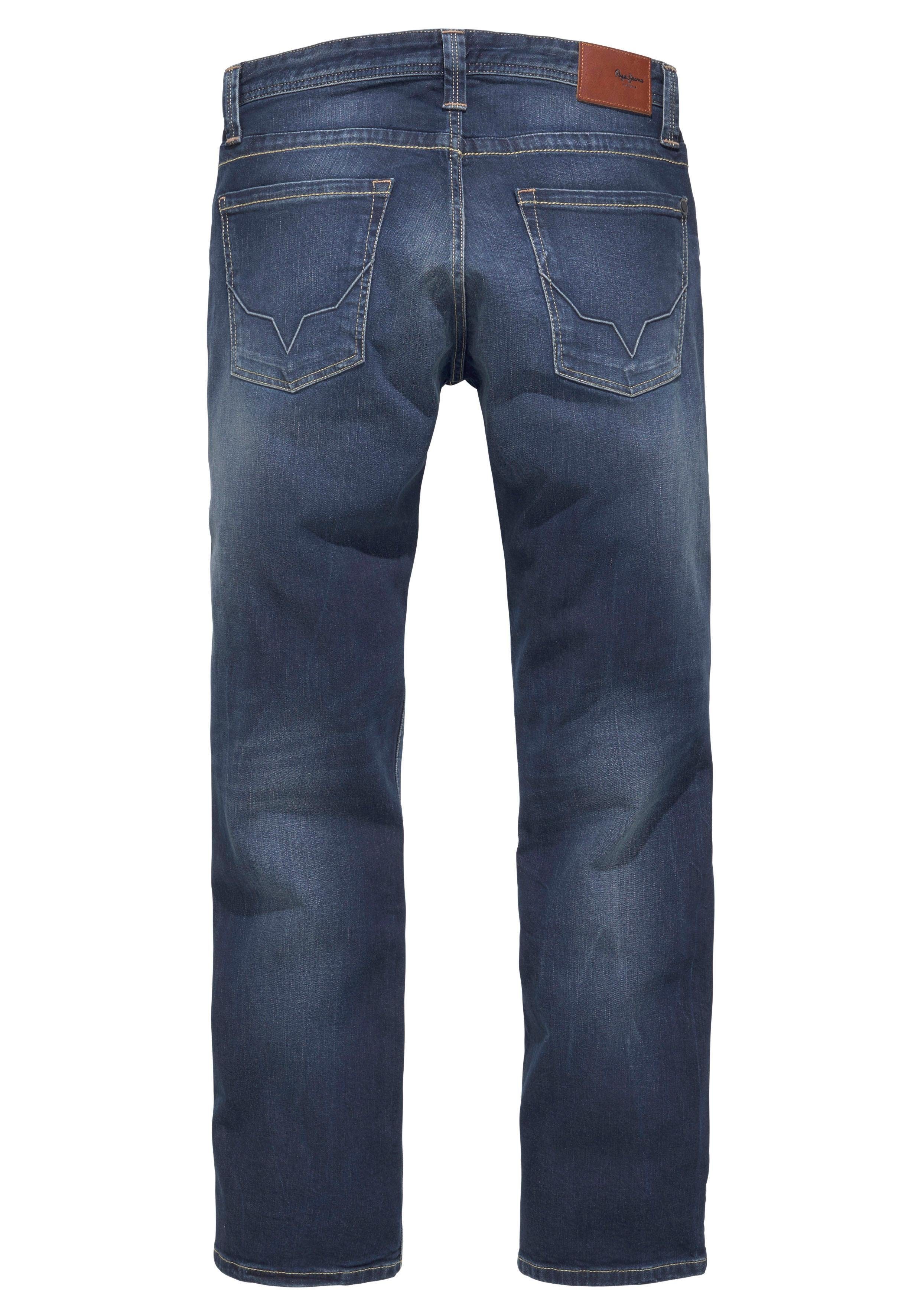 ZIP Pepe 5-Pocket-Form Jeans KINGSTON dark-used Straight-Jeans in