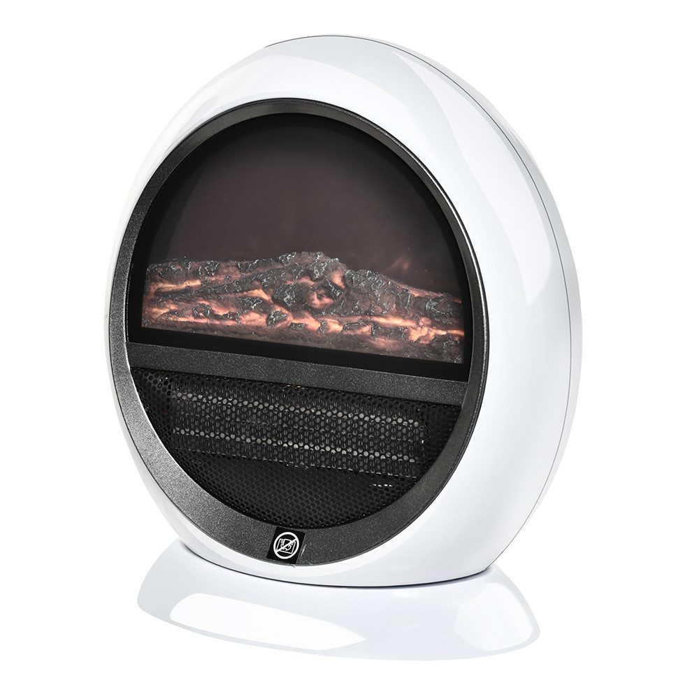 FELIXLEO Elektrokamin LED Elektrokamin Mini Tischkamin 1500W Weiß kompakt Flammeneffekt