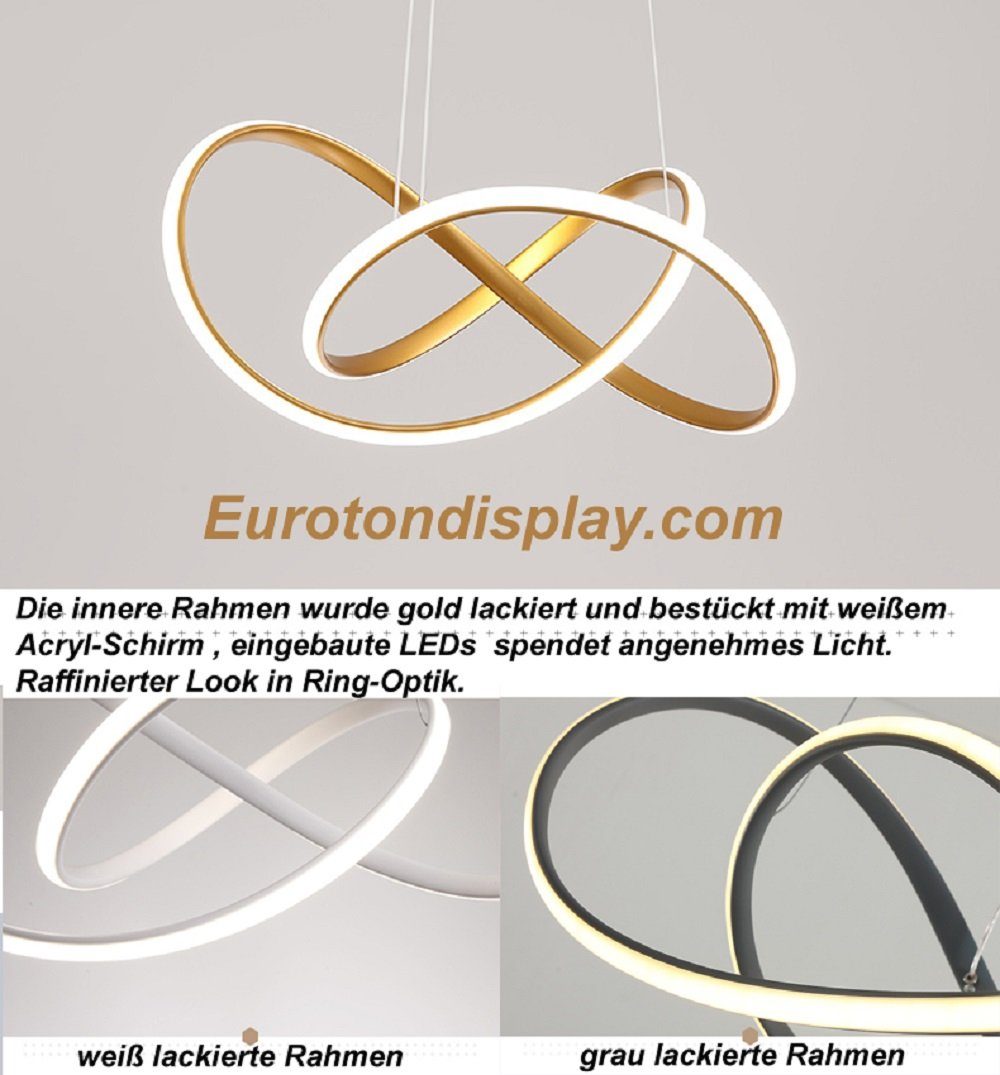 Euroton LED Pendelleuchte LED Pendelleuchte 9642 Deckenleuchte Fernbedienung inklusiv, LED fest integriert, mit Fernbedienung kaltweiß,neutralweiß bis warmweiß, – Bild 4 von 5
