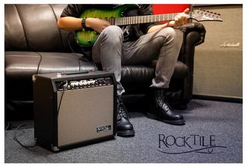 Rocktile GA-30 Mark Gitarrenverstärker Verstärker (Anzahl Kanäle: 2 (Normal/Drive), 50 W, Gitarrencombo - 2-Band-EQ pro Kanal - Mit Federhall-Effekt & Effektweg)