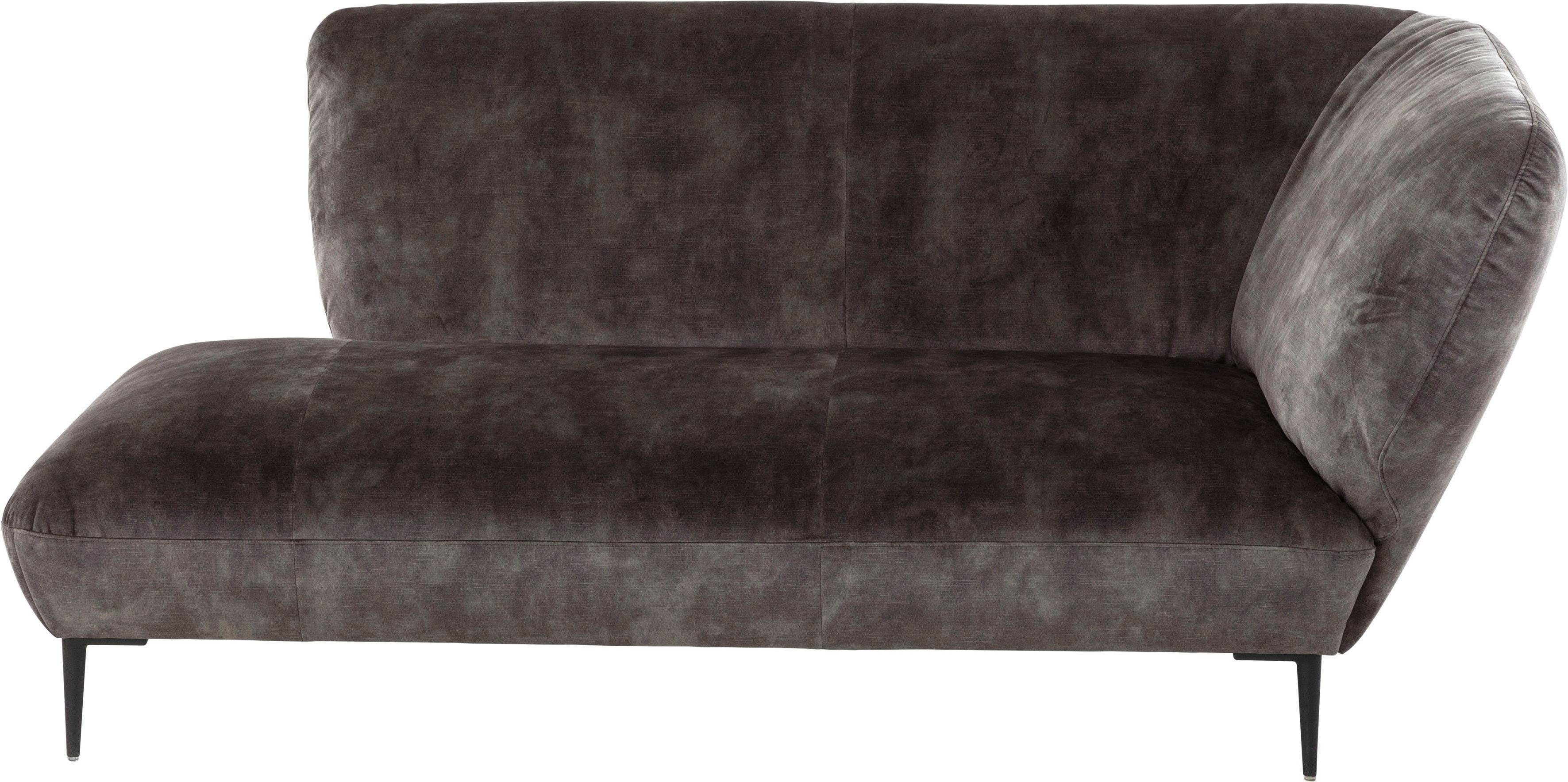Schwarz Chaiselongue dark & Füße Boch Villeroy ELLA, W.SCHILLIG pulverbeschichtet grey S41