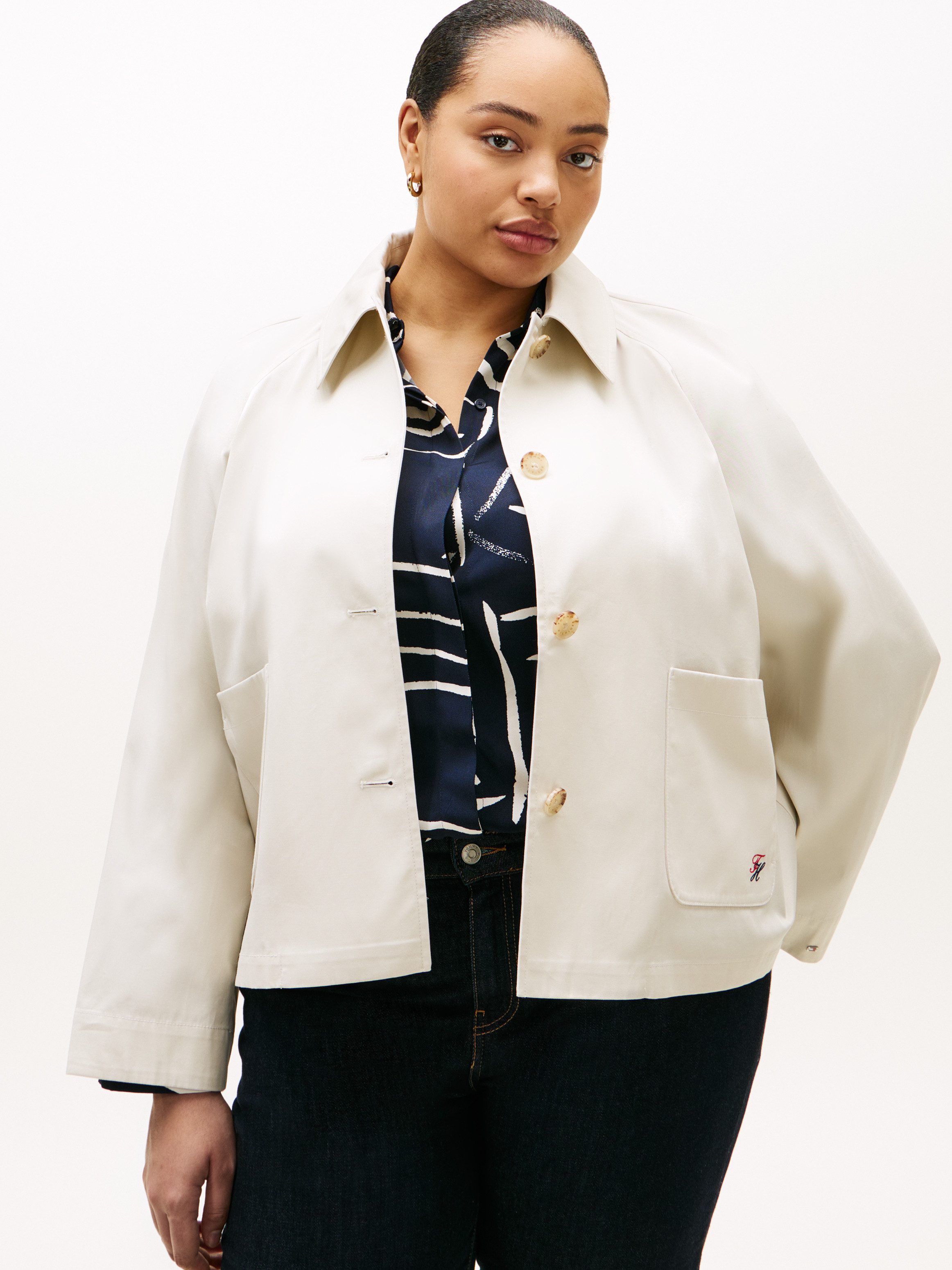 Tommy Hilfiger Curve Outdoorjacke CRV COTTON SHORT JACKET in großen Größen günstig online kaufen