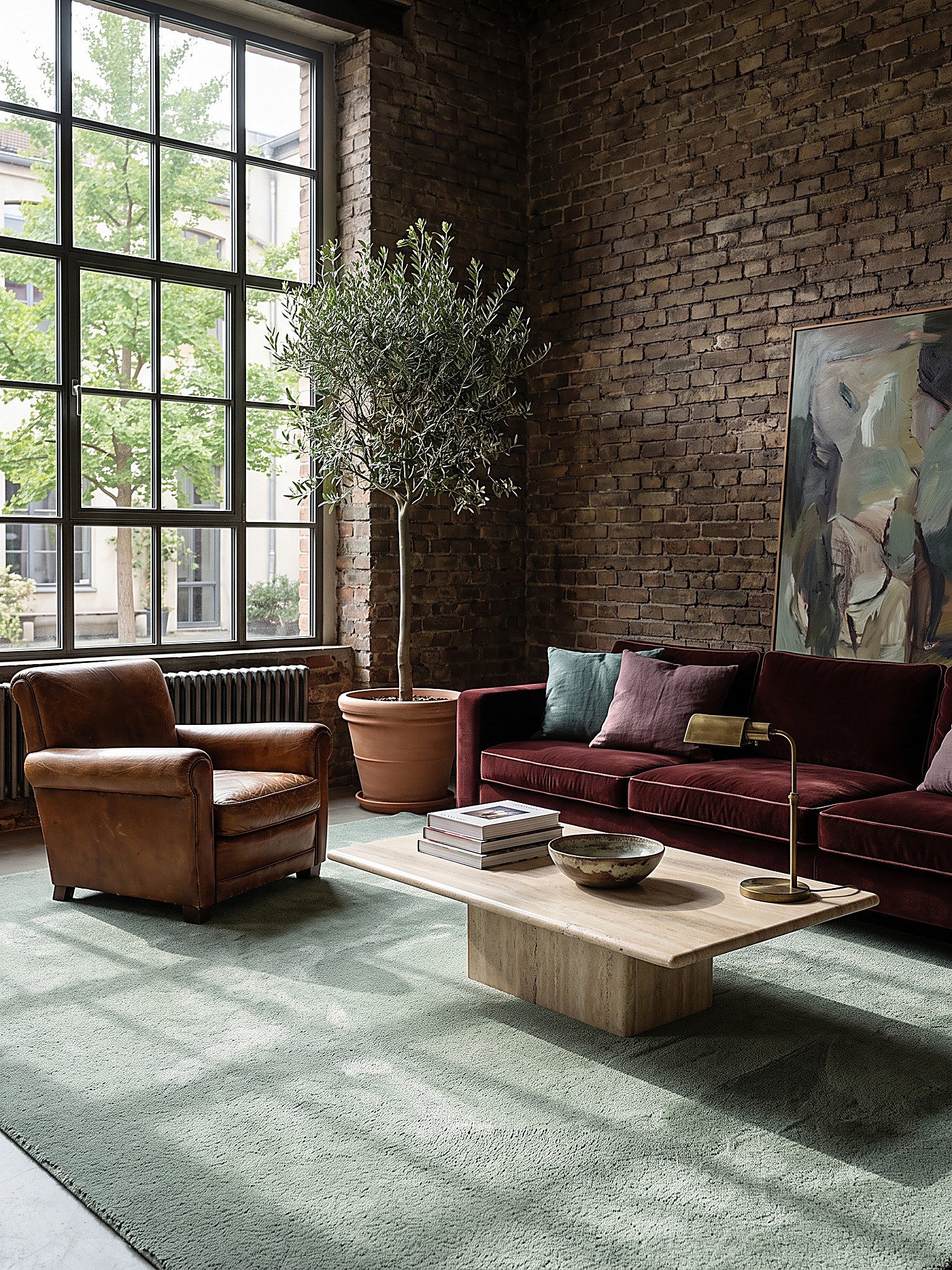 KADIMA DESIGN Teppich ALDAN Teppich quadratisch Grün 240x240 Uni Polyester Antirutsch, Quadrat, Höhe: 16 mm, OEKO-TEX STeP-Produktion, Strapazierfähig, Pflegeleicht, Farbecht