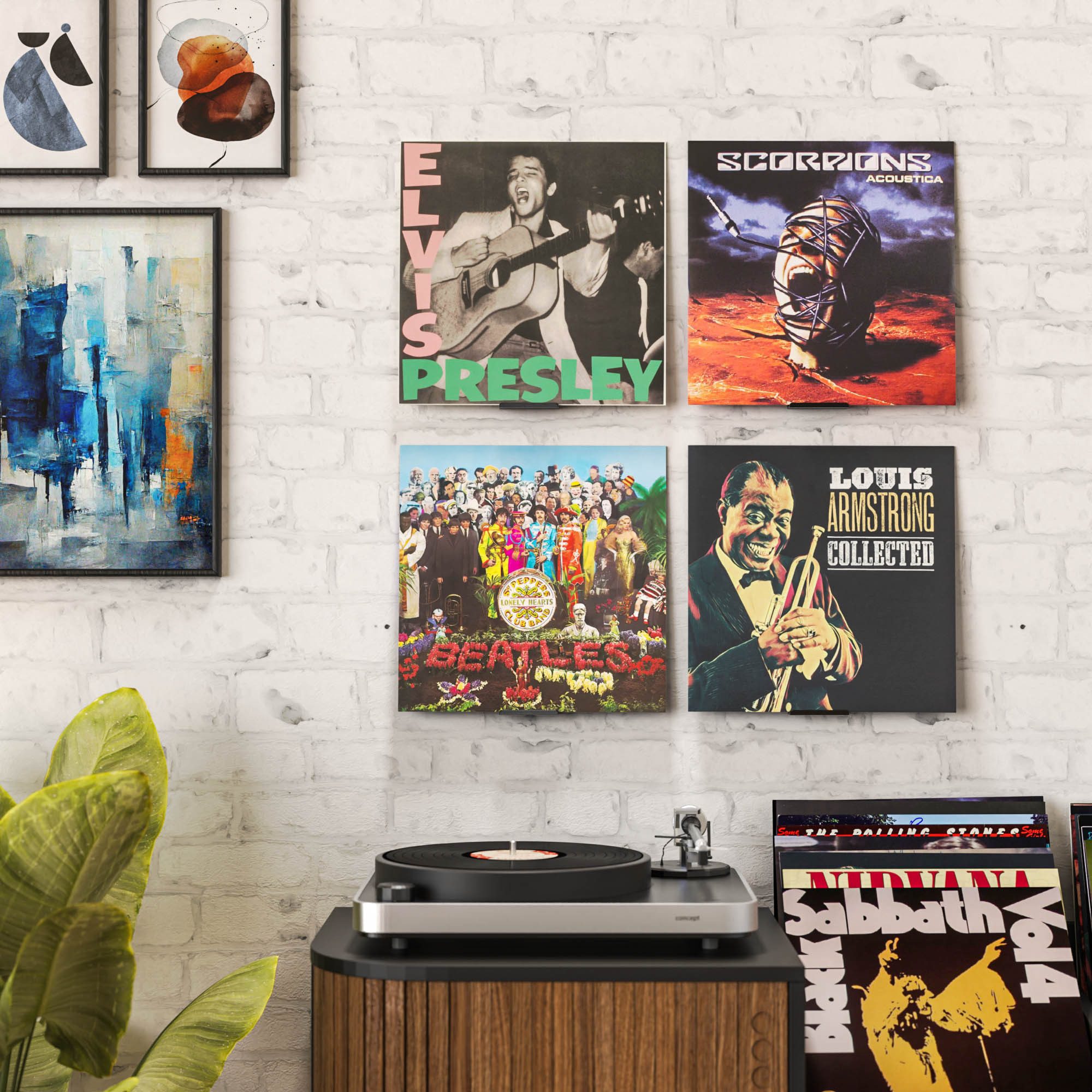 Mobilefox Wanddekoobjekt Schallplatten Wandhalterung für LP Disc Vinyl Halter 4 Stück – Bild 4 von 5