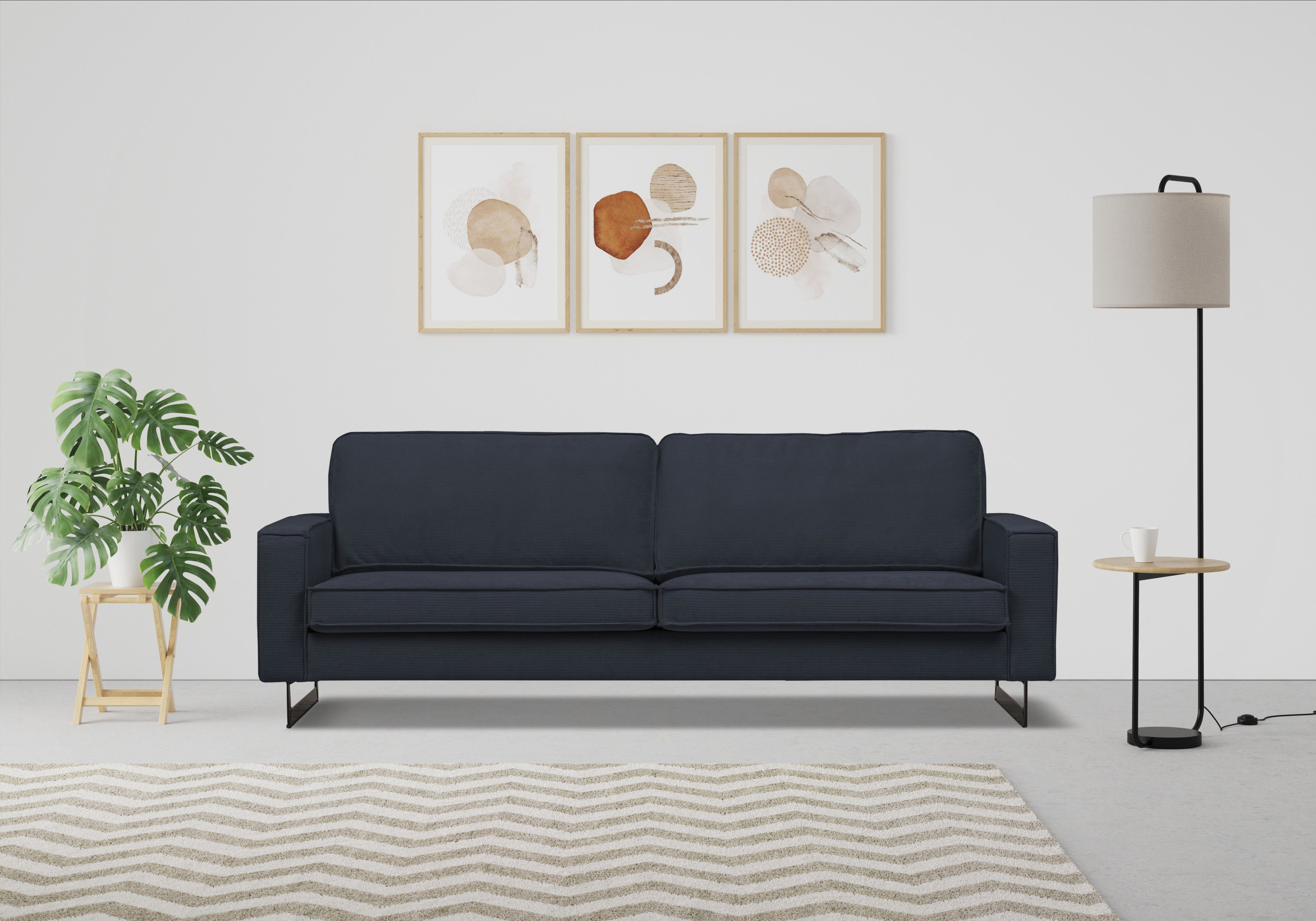 Places of Style 3-Sitzer "Pinto, 206 cm, Cord, Chenille, Lederoptik", mit K günstig online kaufen