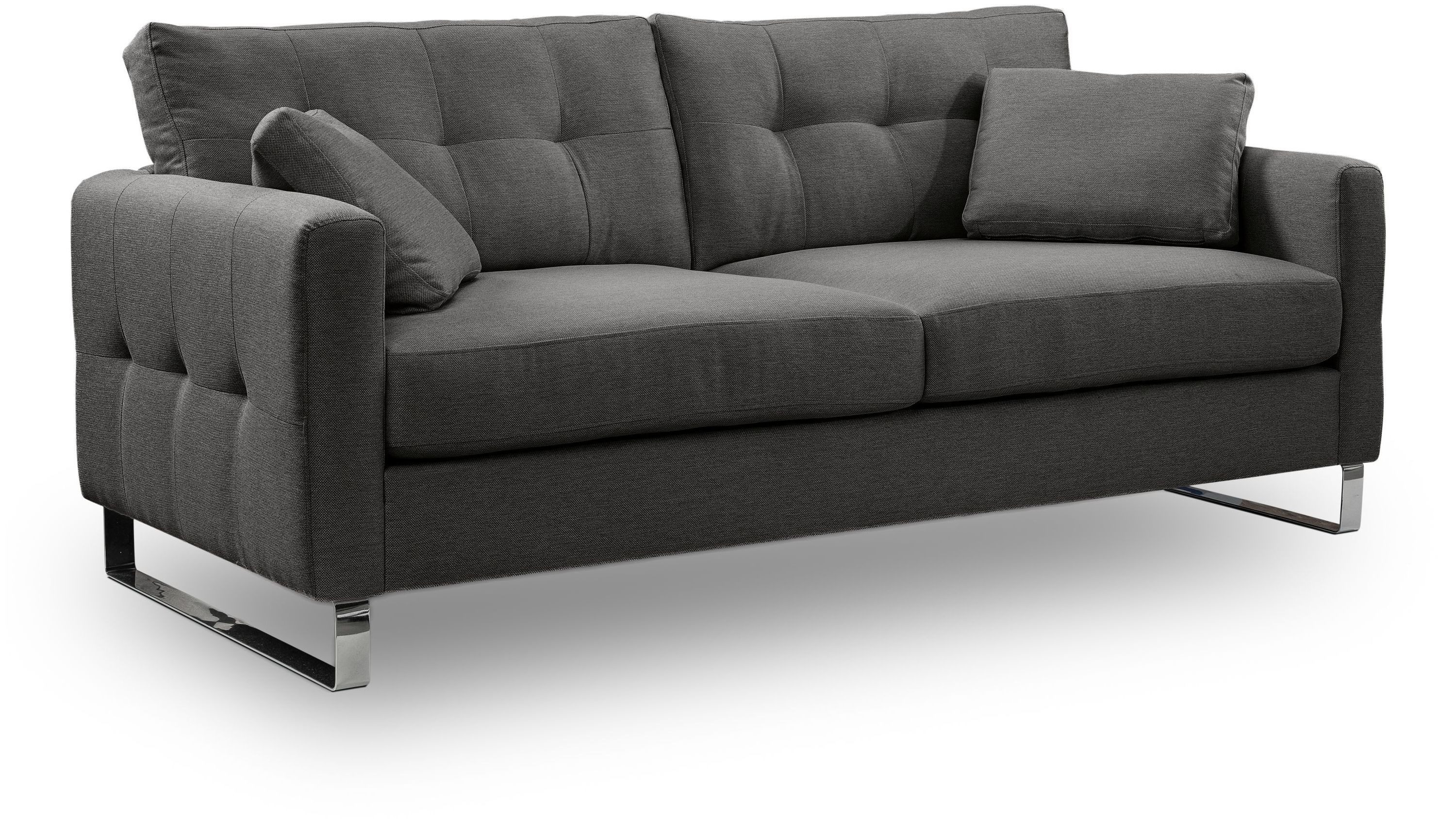 xonox.home 2,5-Sitzer, Sofa aus Flachgewebe in grau inkl. Zierkissen B/H/T: 203x92x94cm