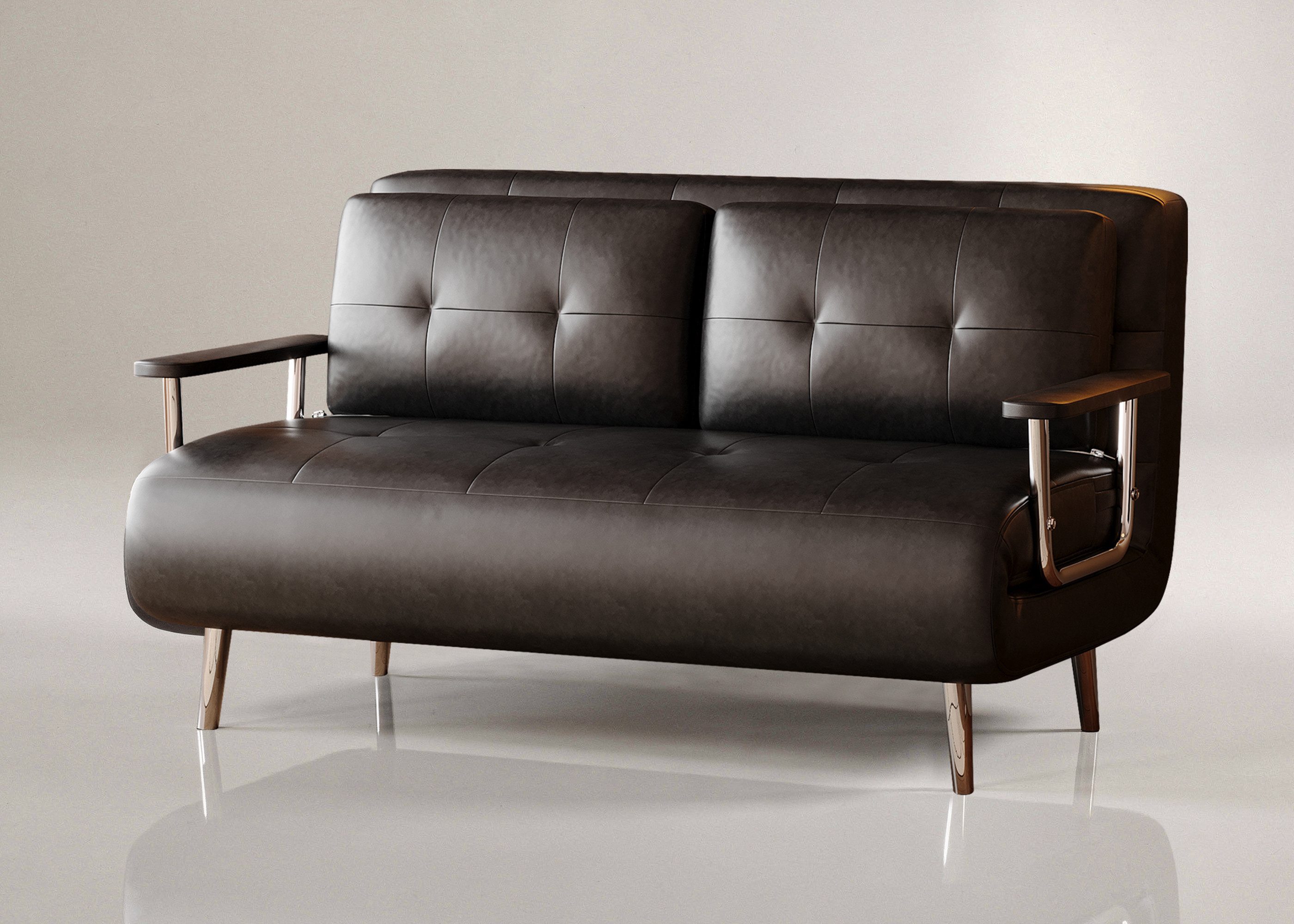 oleyluckidea Schlafsofa modernes schlafcouch Sofa mit Schlaffunktion und Metallfüßen, Zum Bett umwandelbar