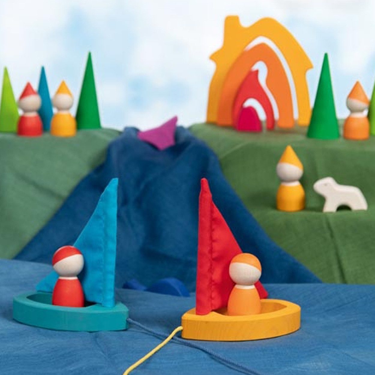 goki Kinderspielboot Pfützenschiffchen 2er Set (2-tlg), wunderbare Anregung für die Fantasie