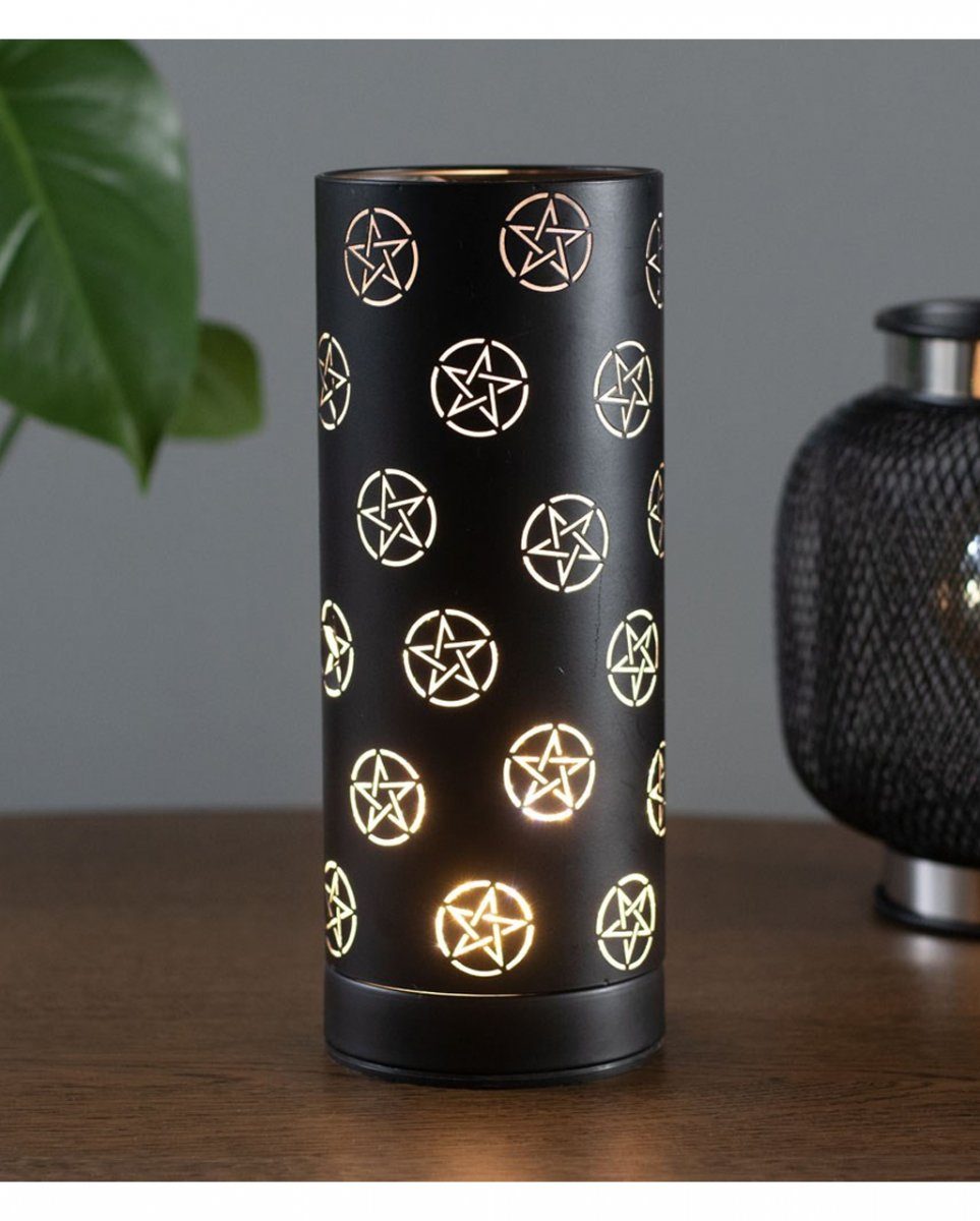 Schwarze Horror-Shop Dekofigur Lampe elektr. mit Aroma Pentagramm Motiv
