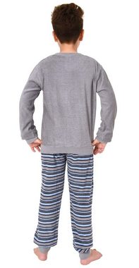 Normann Pyjama Jungen Frottee Pyjama langarm mit Bündchen und Stickerei - 291 13 577