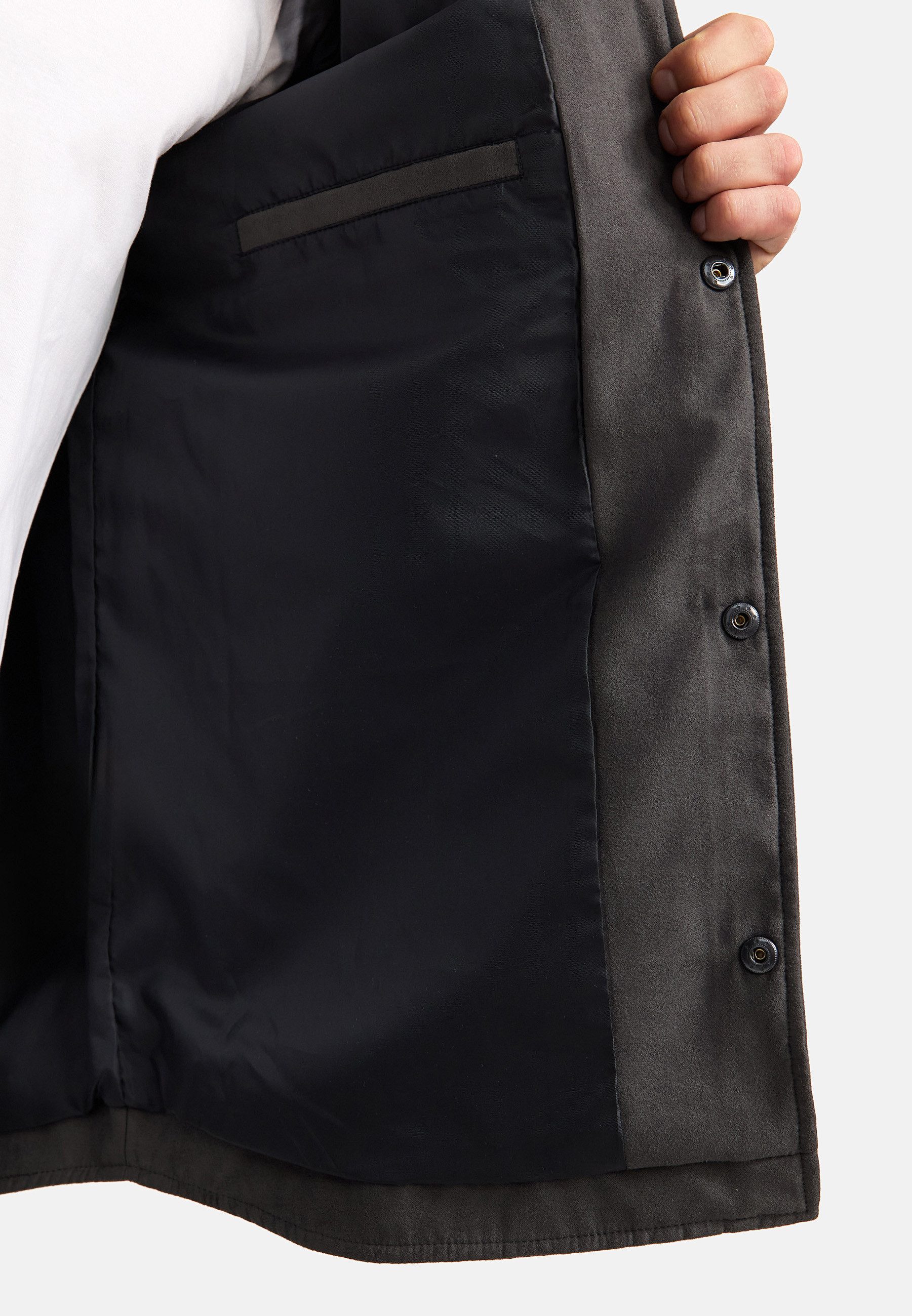 Indicode Langarmhemd Herren INFinny Herrenhemd Langarm Stylisches Fake-Suede-Hemd