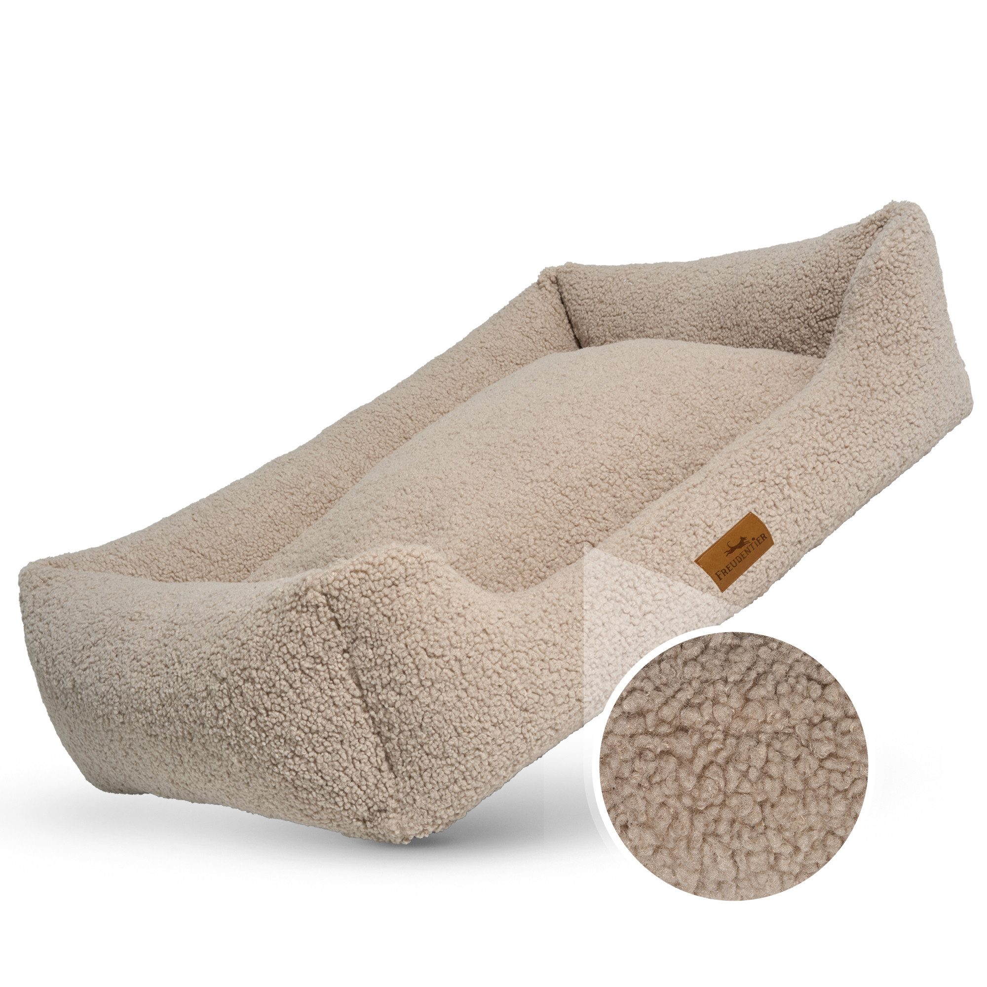 Freudentier Hundekorb Orthopädisches Hundebett aus Teddy, Waschbar, Handmad günstig online kaufen